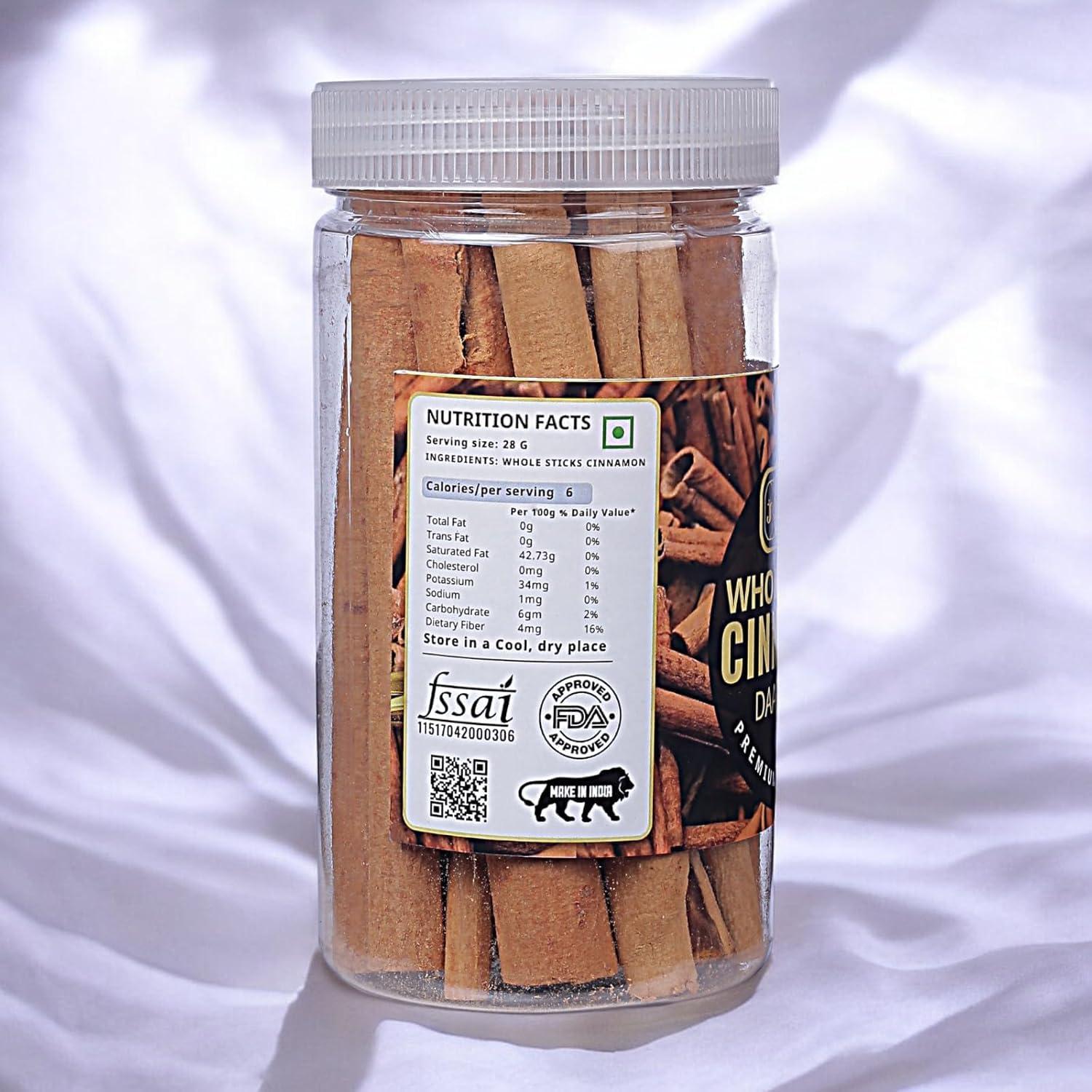 Cinnamon Sticks, Premium Grade Harvested Natural Cassia Cinnamon, Natural Organic,Cinnamon Whole Split Cassia Taj Cinnamon Sticks (130 Gram) Indian Spices Masale - Image 4
