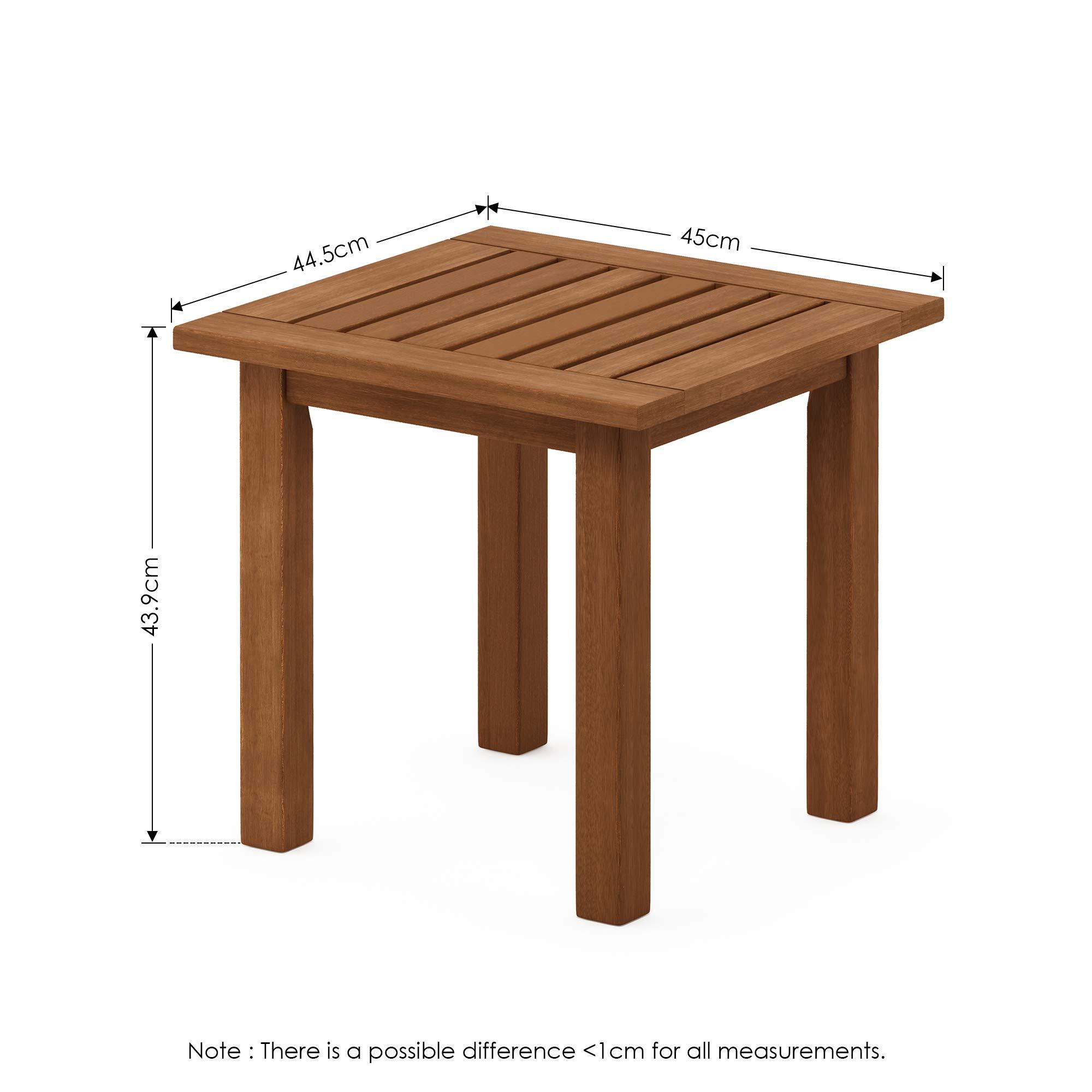 Furinno FG18506 Tioman Hardwood Patio Furniture Outdoor End Table, Natural - Image 3