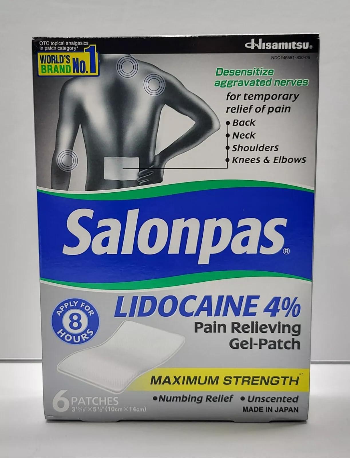 Salonpas lidocaine (3 Pack) Pain Relieving Maximum Strength Gel Patch