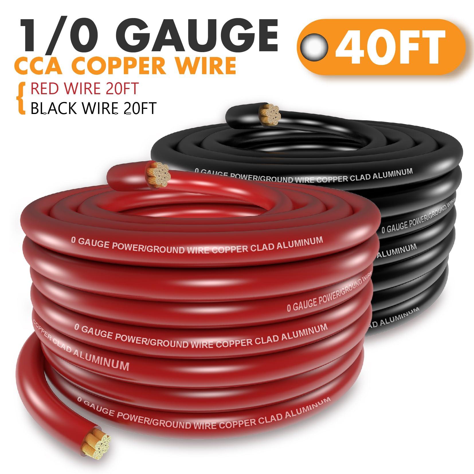 1/0 Gauge Car Amplifier Power Ground Wire Kit Battery Cable，Automotive Wire, Big 3 Upgrade Kit, Amp Install Wiring Kit with Lugs Terminal ANL Fuse and Heat Shrink Tube - CCA Wire 40 FT - Image 6