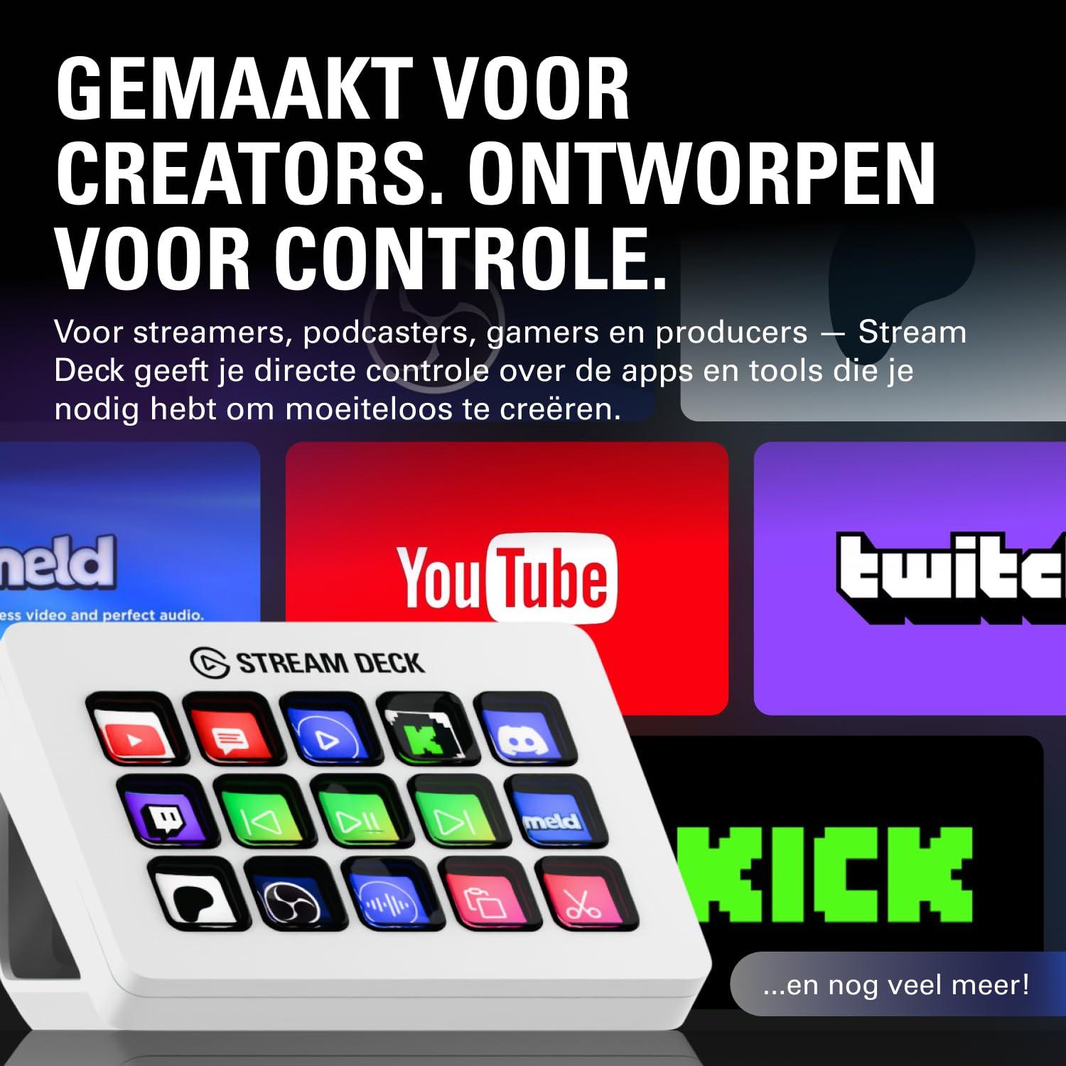 Elgato Stream Deck MK.2 White – Studio Controller, 15 macro keys, trigger actions in apps and software like OBS, Twitch, ​YouTube and more, works with Mac and PC - Image 2