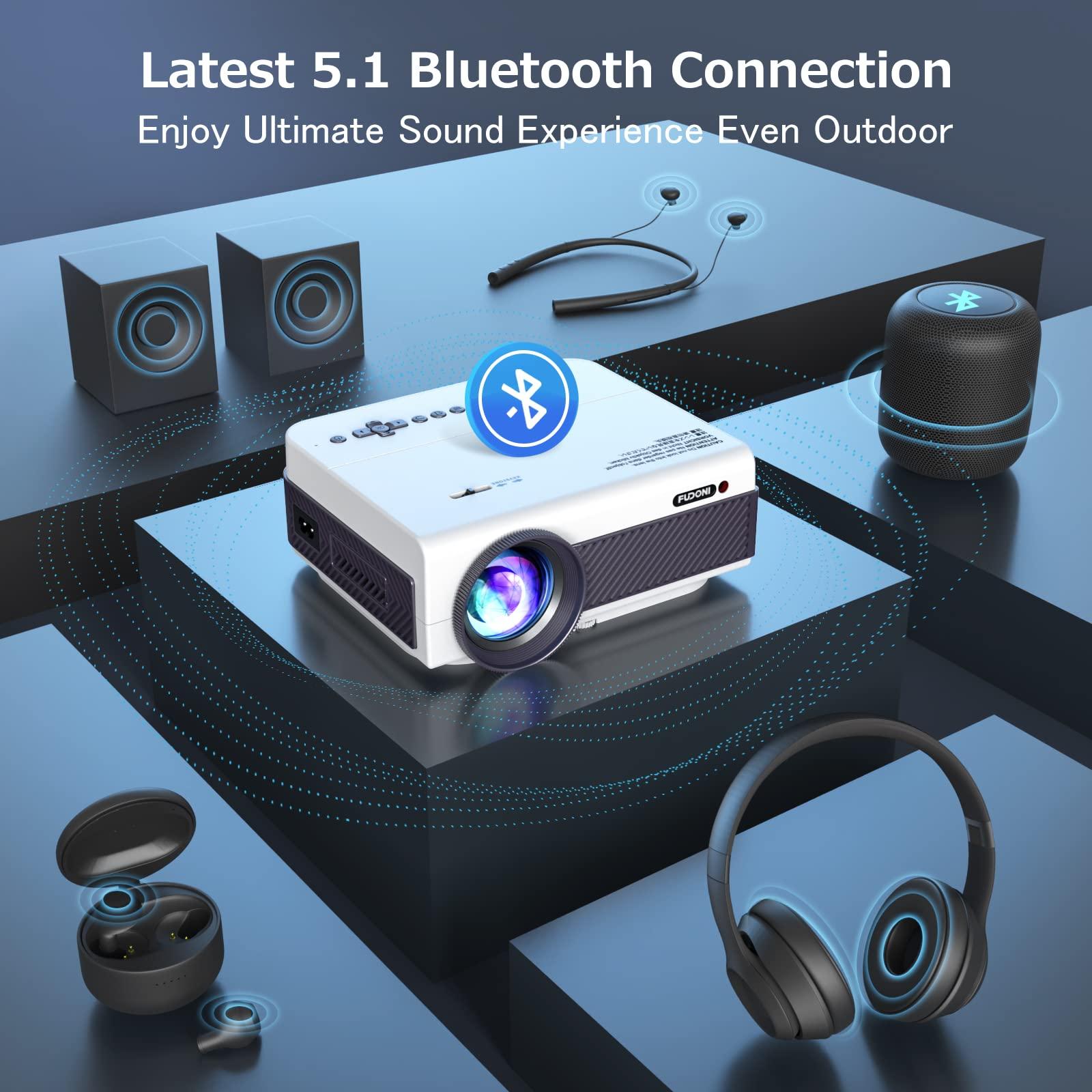 Projector with WiFi and Bluetooth, FUDONI 5G WiFi Native 1080P Outdoor Projector 15000L Support 4K, Portable Movie Projector with Keystone & Zoom, for iOS/Android/Laptop/TV Stick/HDMI/USB/VGA/TF - Image 3