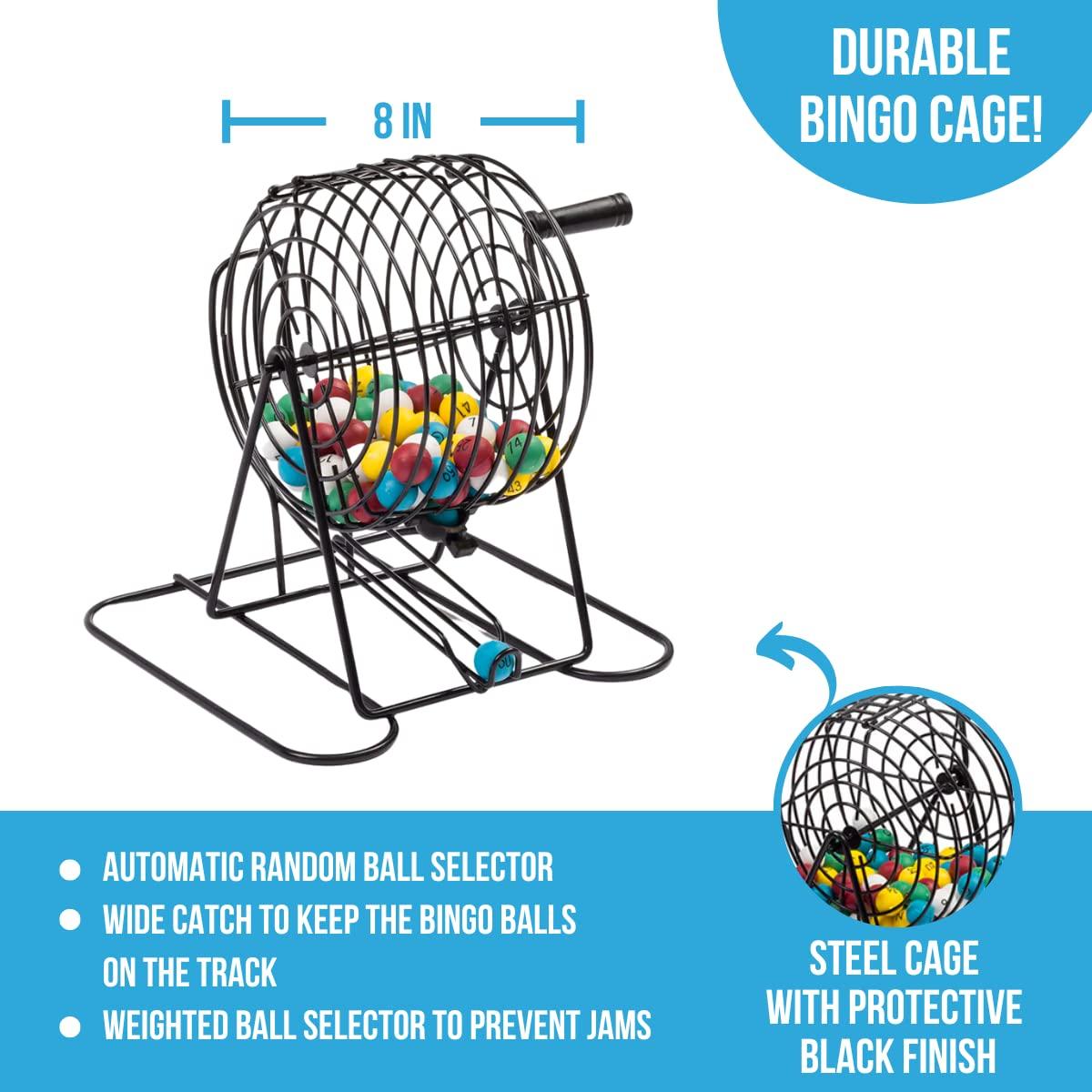 Regal Bingo Deluxe Bingo Game Set for Adults and Kids - Includes 6 Inch Bingo Wheel Cage, 75 Balls, Master Board, 18 Cards, and Colorful Chips - Fun Family Bingo Night - Image 5