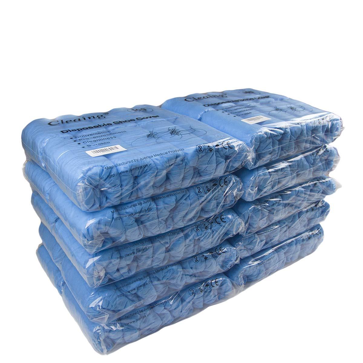 Cleaing Disposable Shoe Covers Large 1000 Pack (500 Pairs) for Indoors, Non Slip, Fit Shoe Size up to Men's 8.5, Boot Size 10