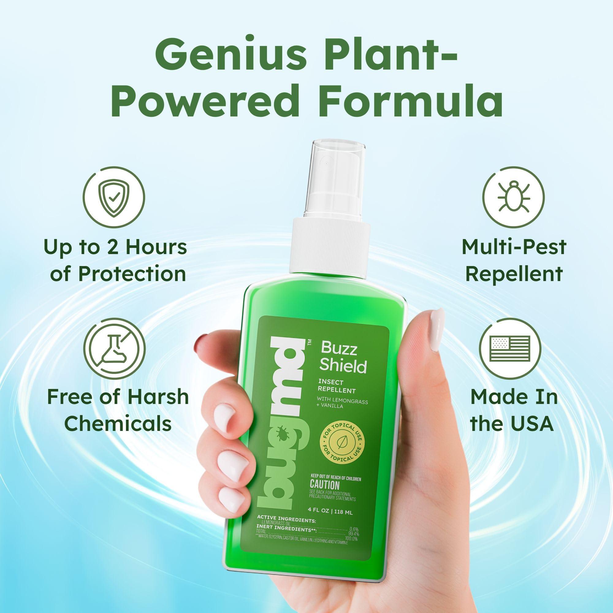 BugMD Buzz Shield - Mosquito and Insect Repellent Spray for Body and Home, Indoor & Outdoor Use, DEET-Free, Tick Repellent, Safe Bug Spray for People (2-Pack) - Image 4