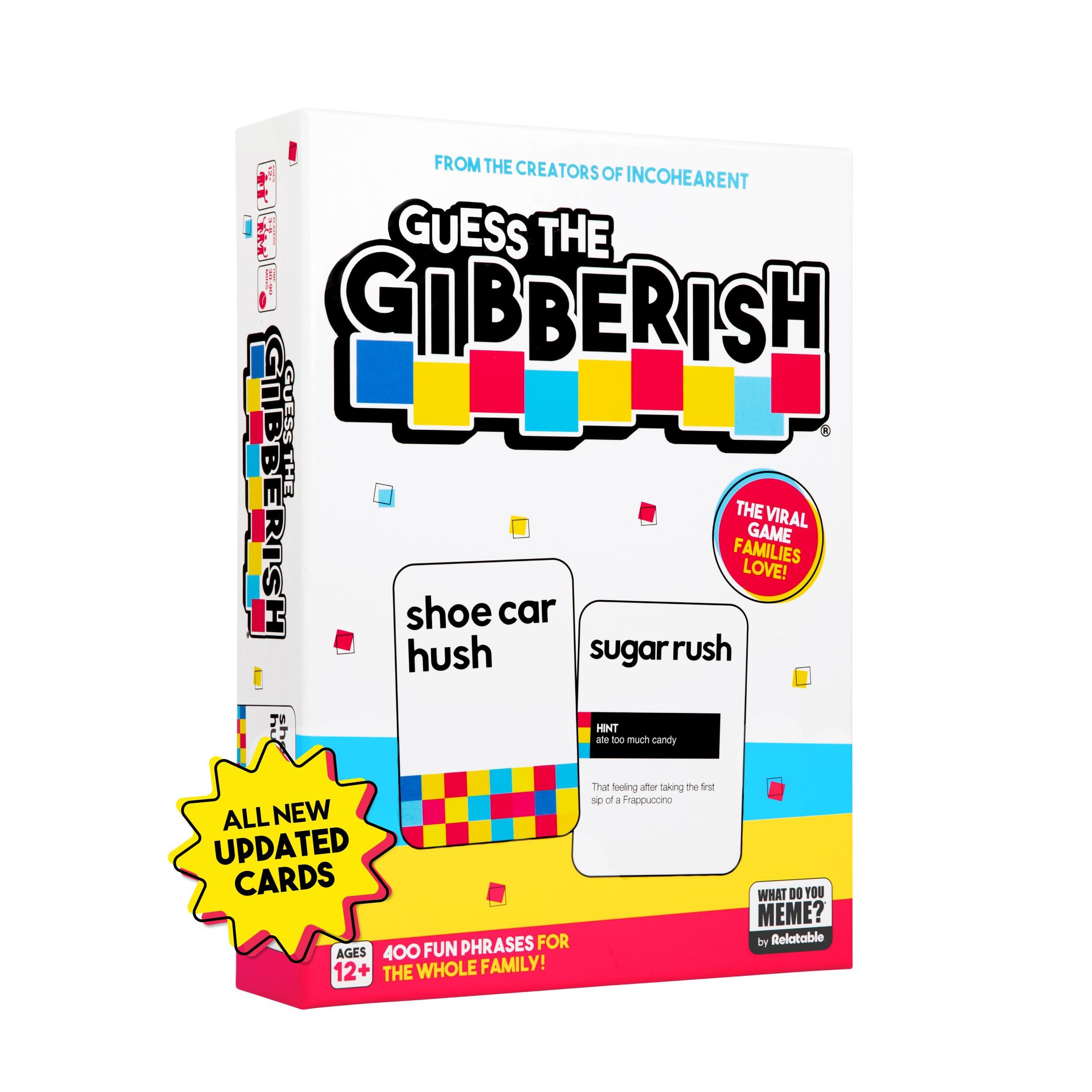 Guess The Gibberish Card Game for Families by Relatable – Fun Kids Game 12+, Game Night with Friends – Great Father's Day Gift Idea, Includes 400 Cards, Instructions & Sand Timer
