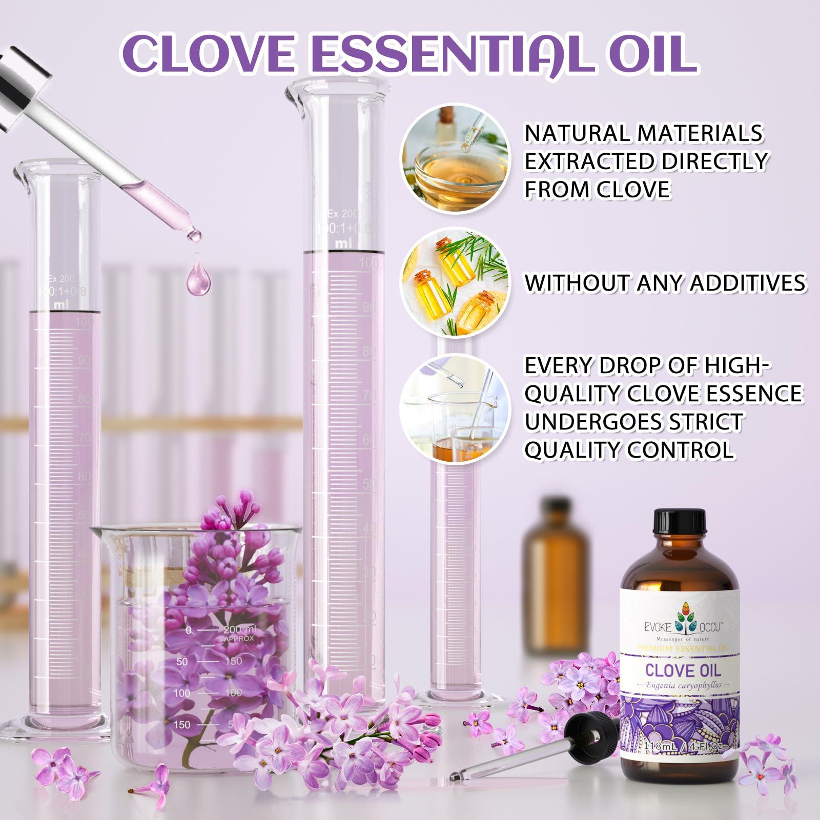 EVOKE OCCU Clove Oil for Teeth and Gums - Oral Care, Toothache Relief & Fresh Breath - DIY Mouthwash - 4 Fl Oz - Image 4