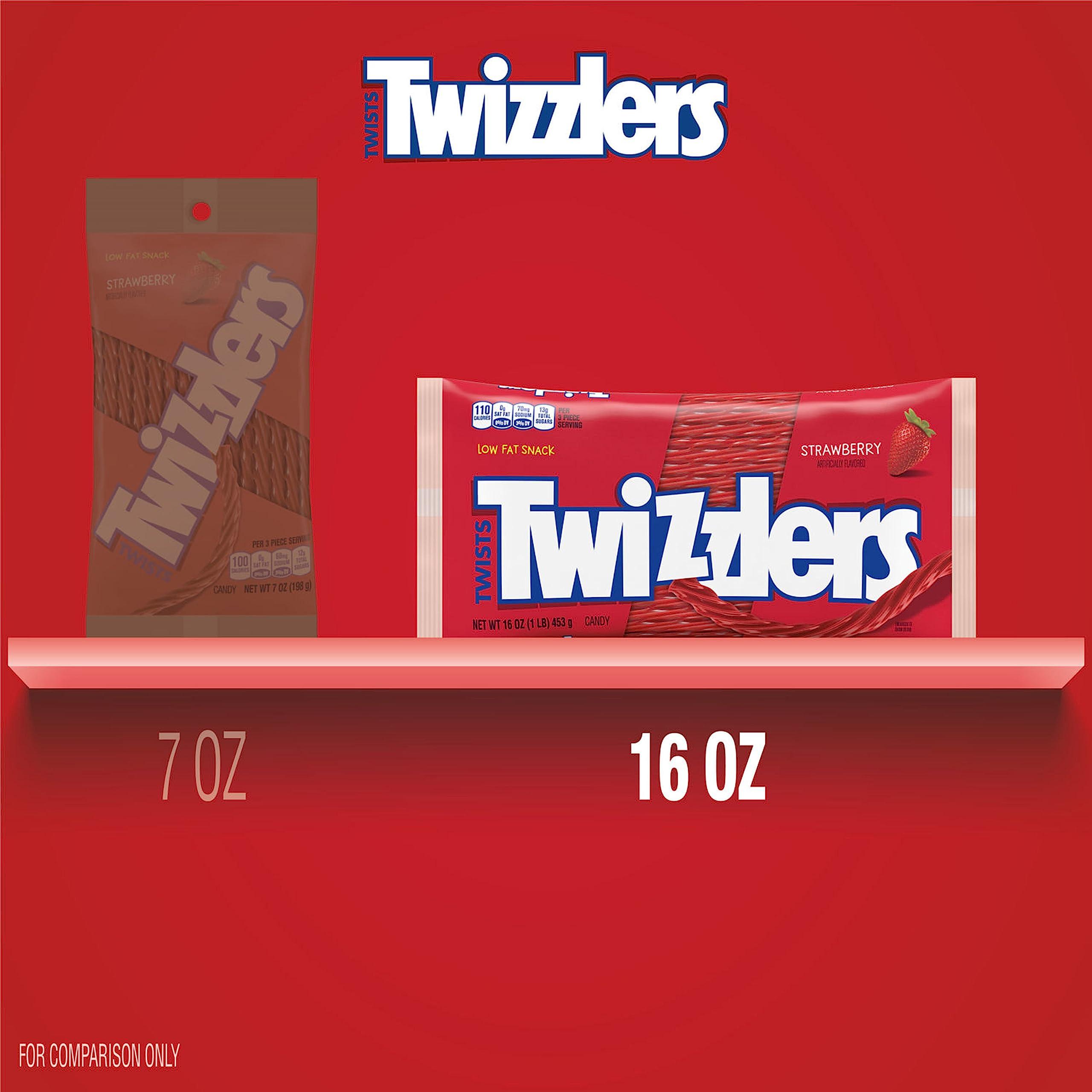 TWIZZLERS Twists Strawberry Flavored Licorice Style, Low Fat Candy Bag, 16 oz - Image 7