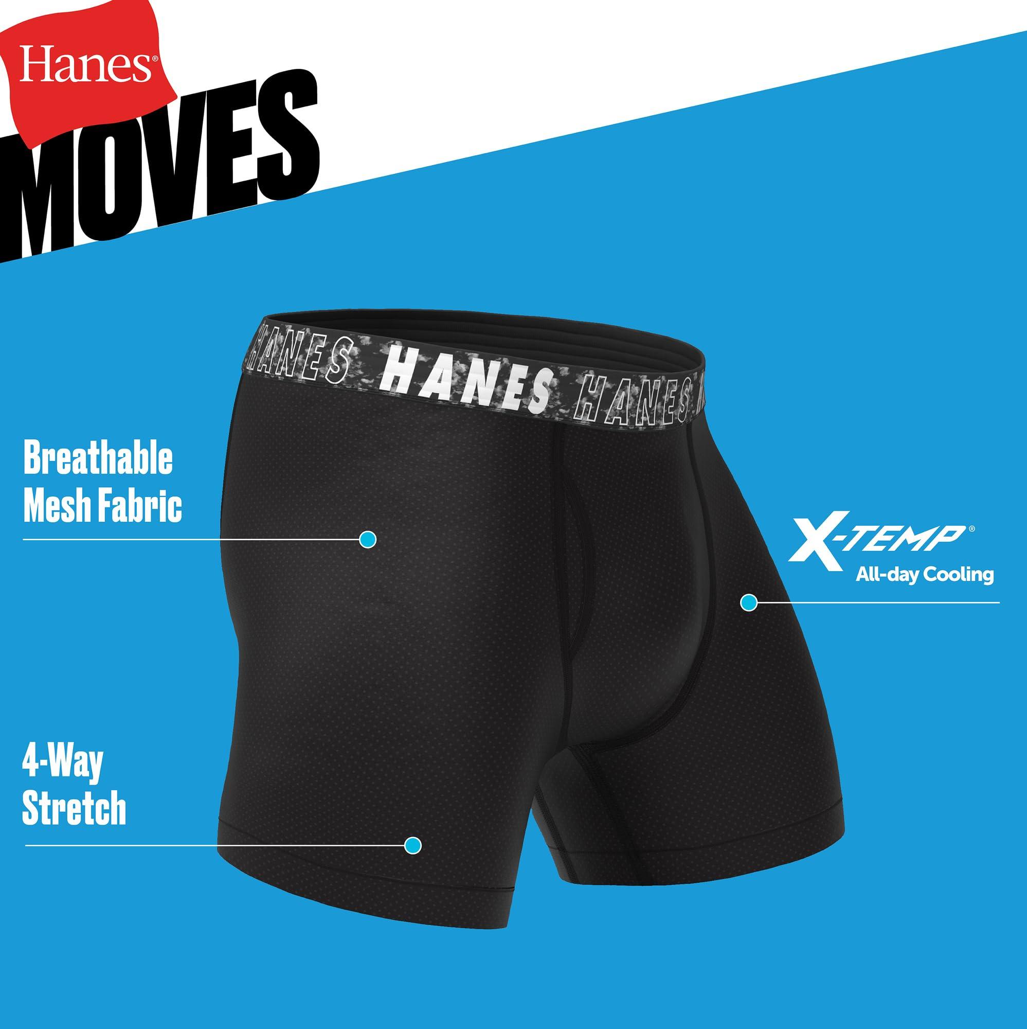 Hanes Boys' Big Performance Tween Boxer Brief Pack, X-Temp Mesh Stretch Underwear, Black, 6-Pack - Image 3