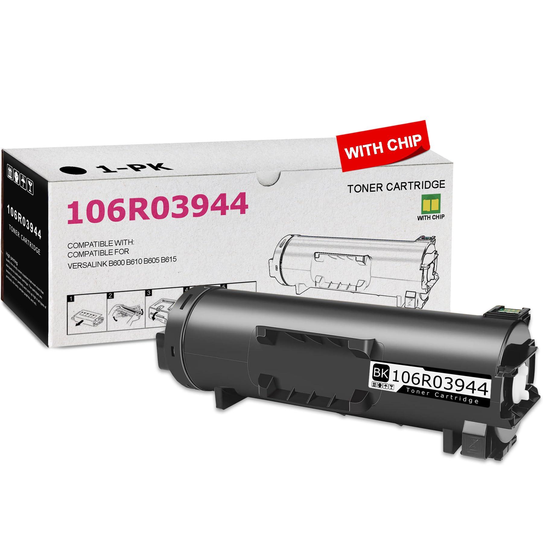 1 Pack 106R03944 Black Toner Cartridge High Yield 48,500 Pages Compatible Xerox B600 B605 106R03944 Replacement for Xerox VersaLink B600 B610 B605 B615 Printer
