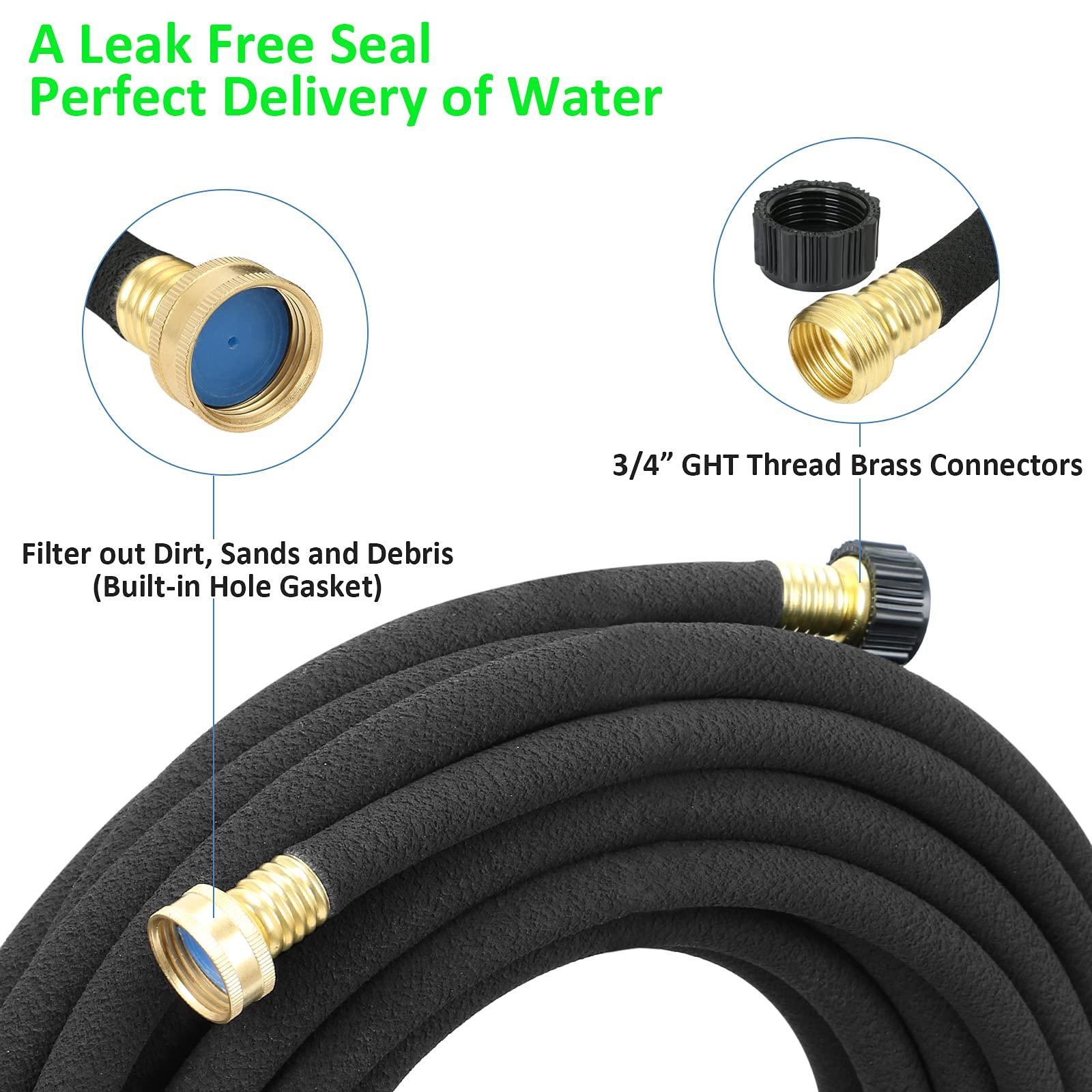 STYDDI Soaker Hose, 1/2" x 25 FT Round Rubber Garden Soaker Hose, Heavy Duty Water Seeper Soaker Hoses for Foundation Watering, Garden Beds, Garden, Lawn and Plants - Image 5