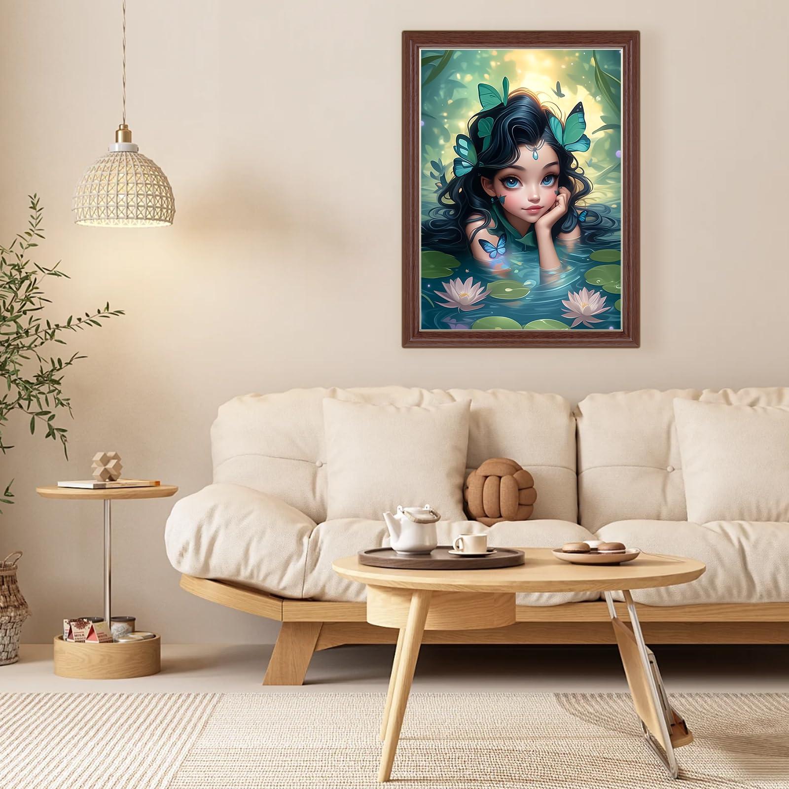 Lxmsja Cartoon Diamond Art Kits for Adults, Flowers DIY Full Drill Diamond Painting Kits for Beginners, 5D Gem Art Crafts for Adults, Home Wall Decor 12x16 inch - Image 2