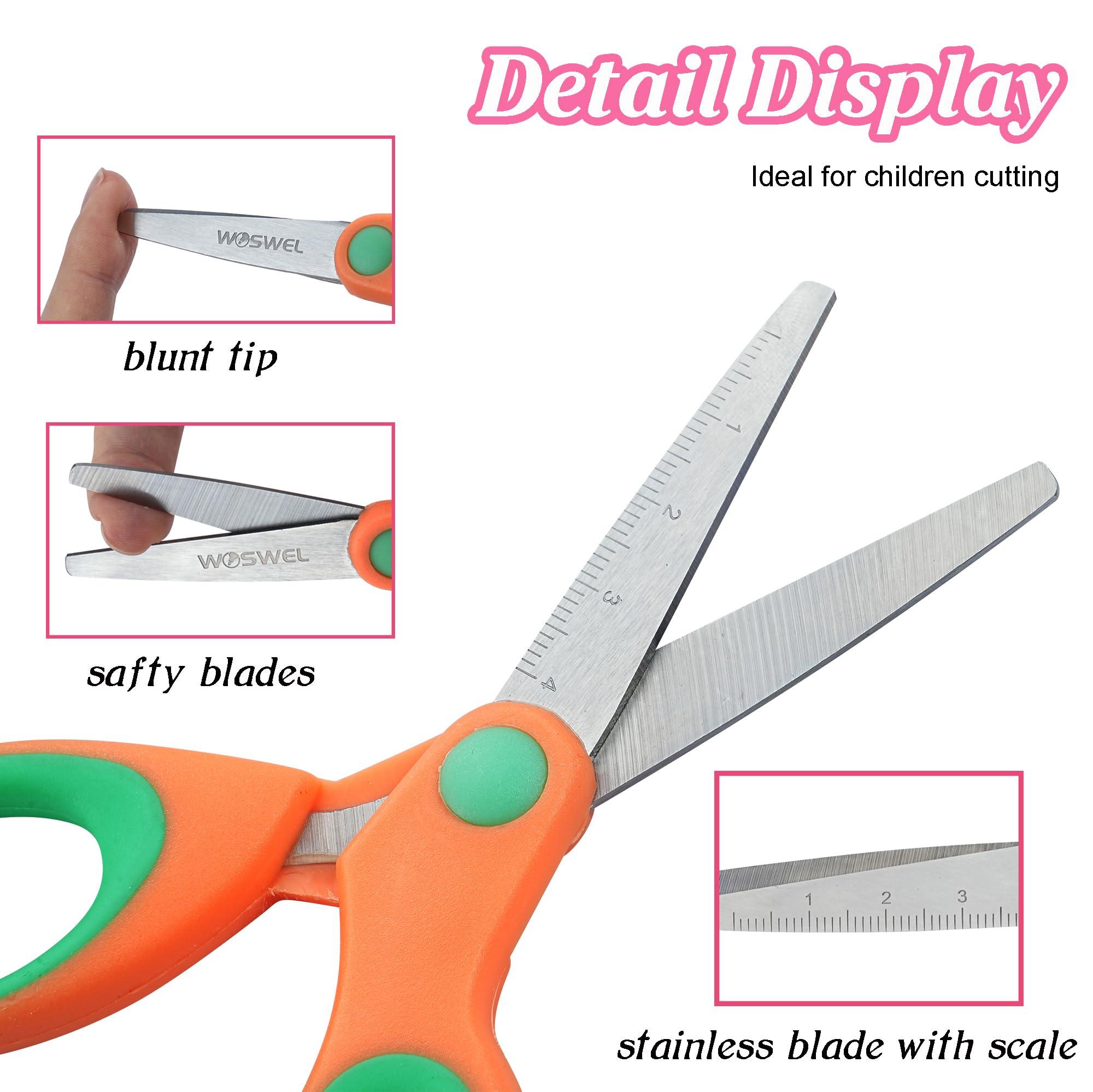 Kids Scissors Bulk, Woswel 36 Pack Safety Blunt Tip Student Scissors, 5 “ Student Scissors with Comfort Grip, Assorted Colors Children Craft Scissors for Cutting Paper Craft Art Supplies - Image 4
