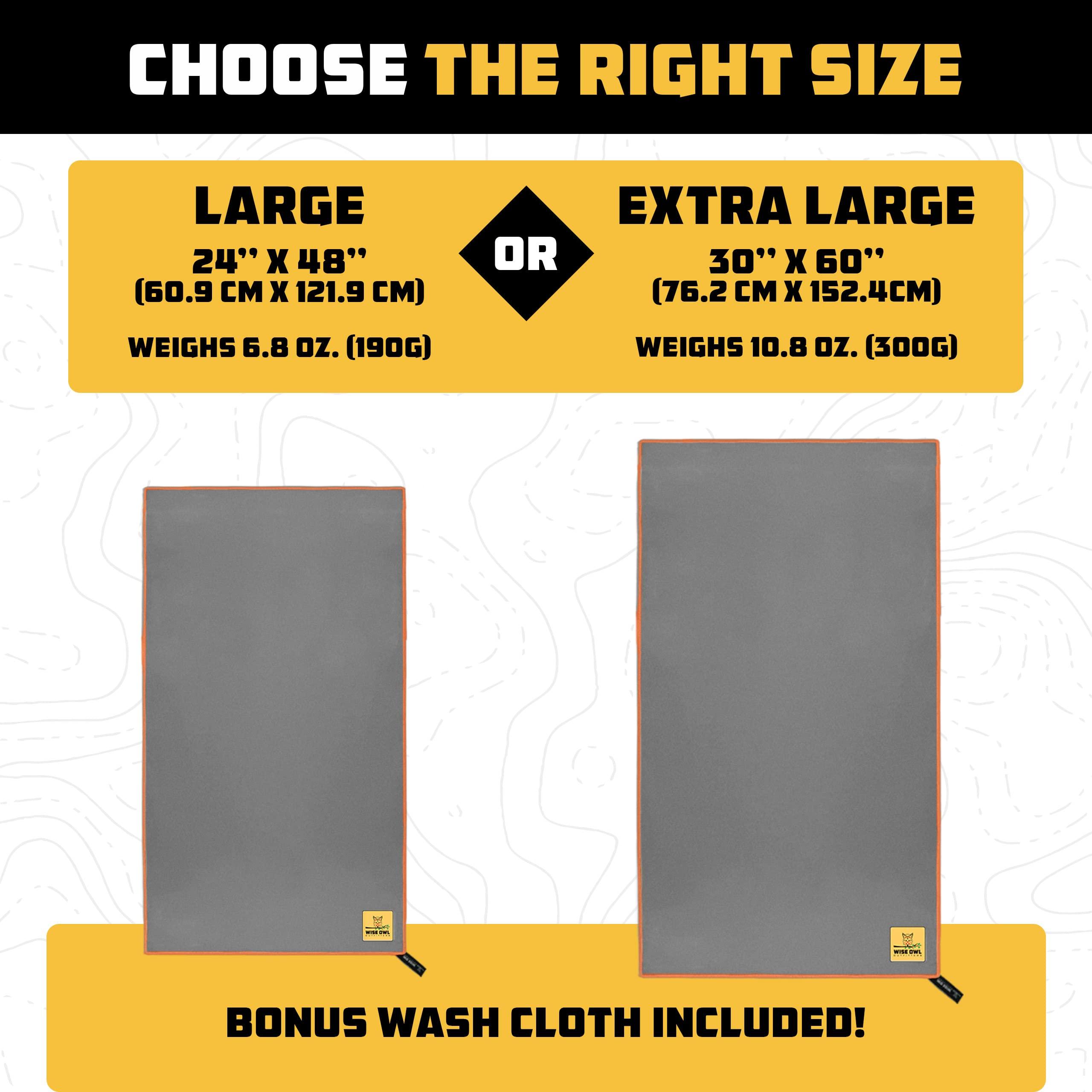 Wise Owl Outfitters Microfiber Camping Towel - Quick Dry Towel for Travel, Backpacking, Hiking, Beach, Gym & Yoga - Compact, Fast Drying & Lightweight - Image 3