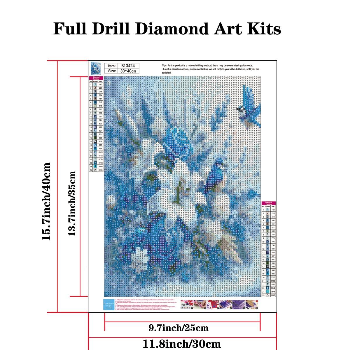 wavaiov 5D Diamond Painting Kits for Adult, Birds Flower Diamond Art Kits for Beginners, DIY Full Drill Floral Diamond Dot Gem Art Kits for Home Decor 12 x 16 Inch - Image 4