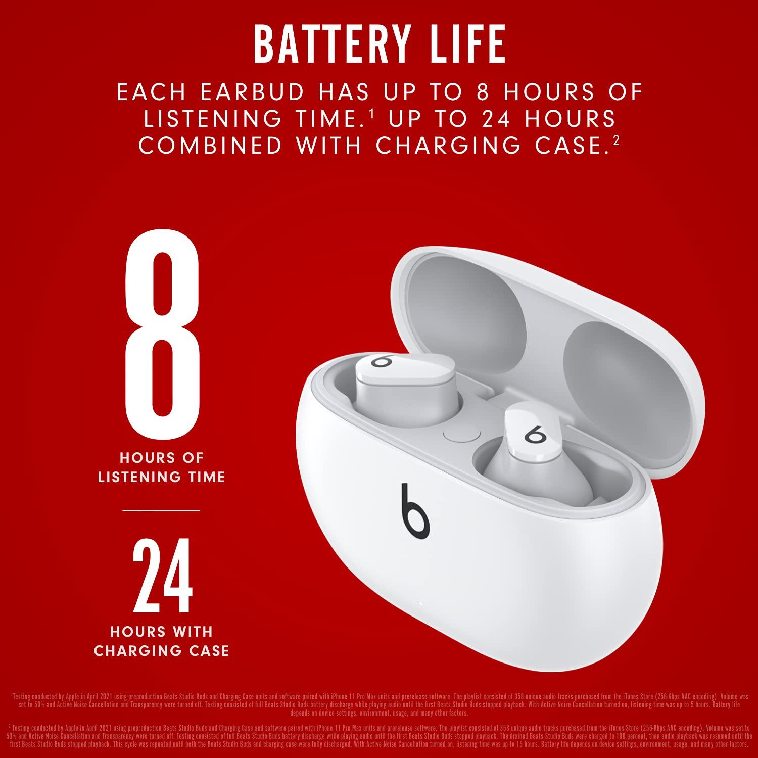 Beats Studio Buds - True Wireless Noise Cancelling Earbuds - Compatible with Apple & Android, Built-in Microphone, IPX4 Rating, Sweat Resistant Earphones, Class 1 Bluetooth Headphones - White - Image 5