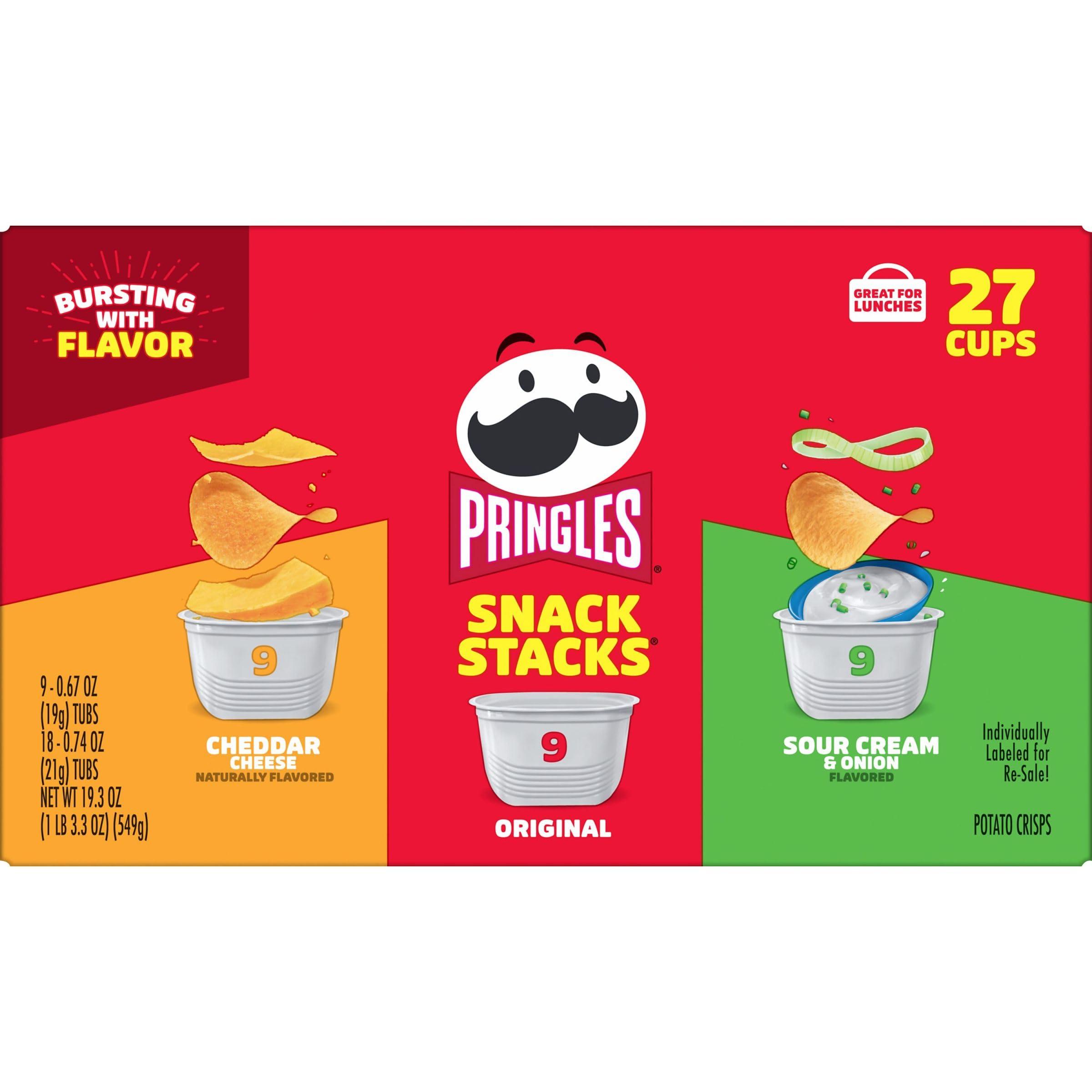 Pringles Potato Crisps Chips, On-the-Go Snacks, Snack Stacks, Variety Pack, 19.3oz Box (27 Cups)​​ - Image 8