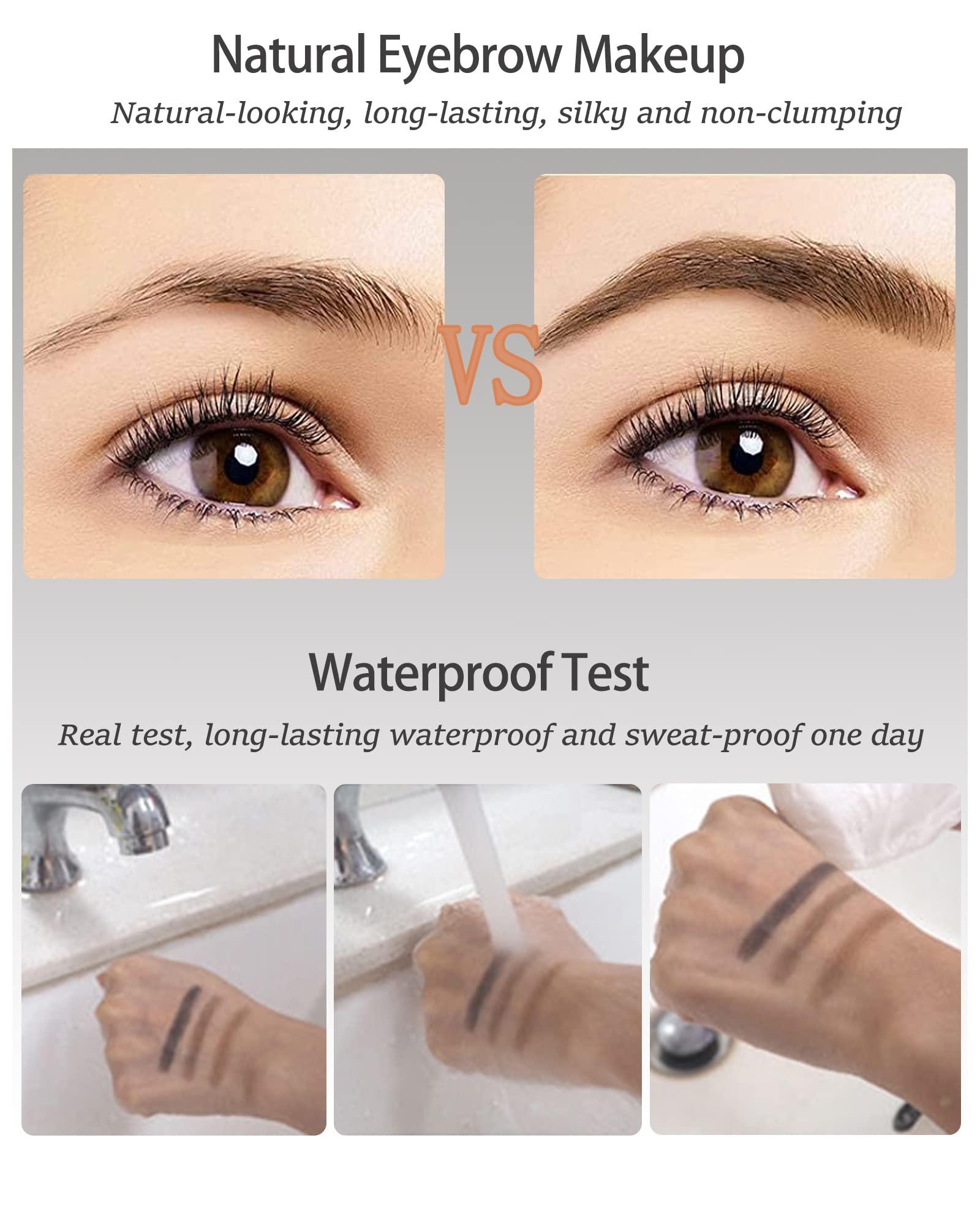 Eyebrow Powder Makeup Kit-3 Colors Eye Brow Powder Palette Long-Lasting Waterproof, Black Brown Series Brow Powder, Fill & Sculpt Full Eyebrows for Women, With Mirror, Brow Brush & Razor-Set 01 - Image 5