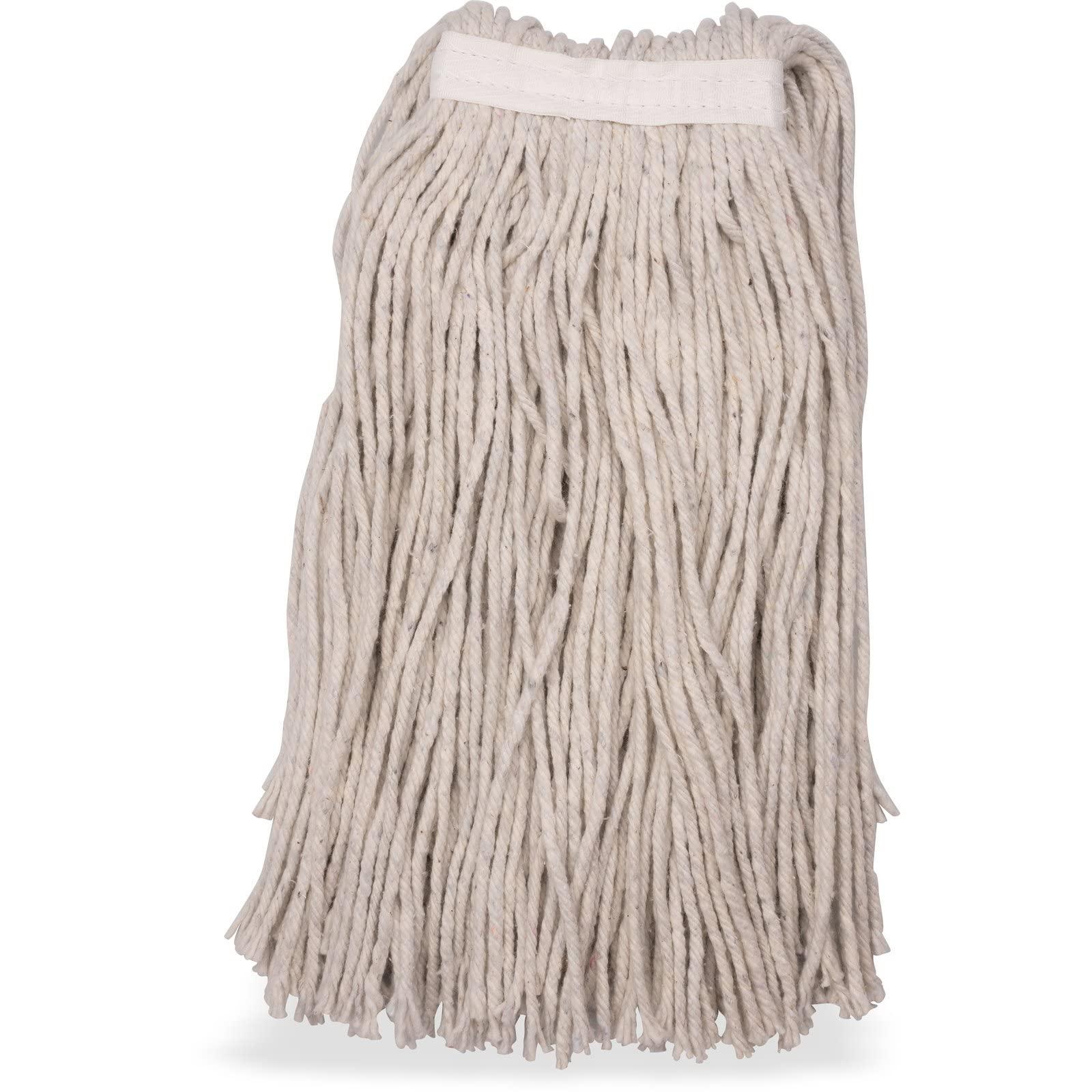 SPARTA Flo-Pac Cotton Mop Head, Cut-End, Narrow Band with White Band for Organized Cleaning, 32 Inches, Tan - Image 2