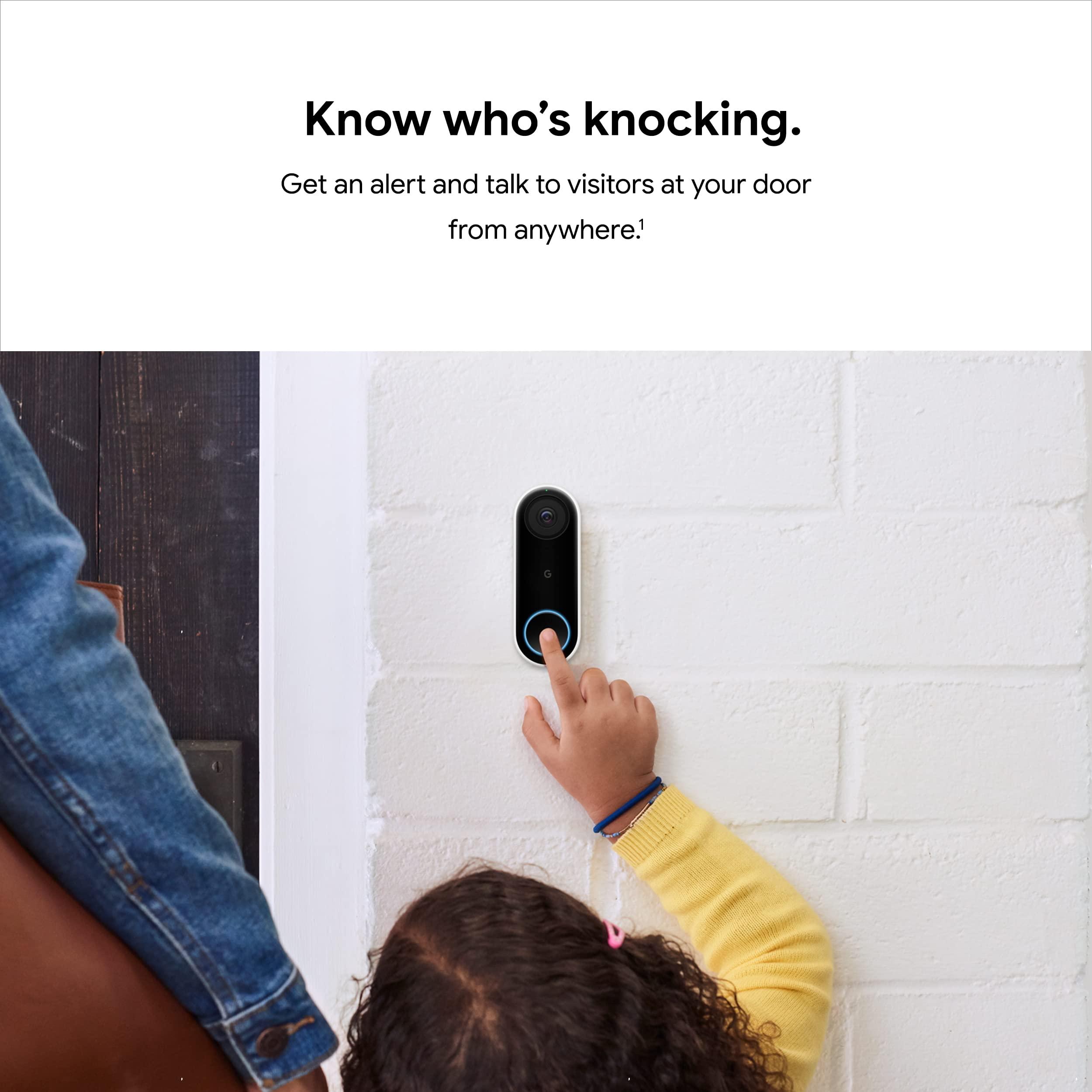 Google Nest Doorbell (Wired) - Formerly Nest Hello - Video Doorbell with 24/7 Streaming - Smart Doorbell Camera for Home with HDR Video, HD Talk and Listen, Night Vision, and Person Alerts - Image 3
