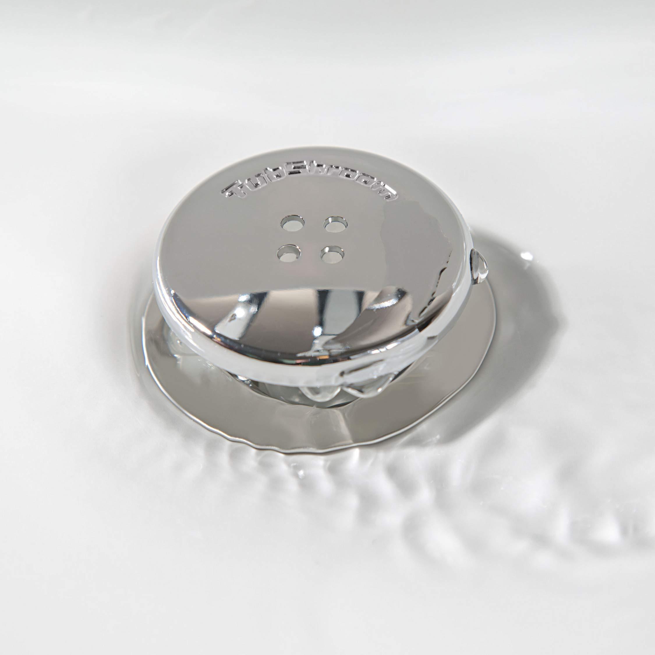 TubShroom Bathtub Drain Protector and Hair Catcher - 2 Pack, Chrome - Fits 1.5" - 1.75" Bathtub and Shower Drains - Image 9