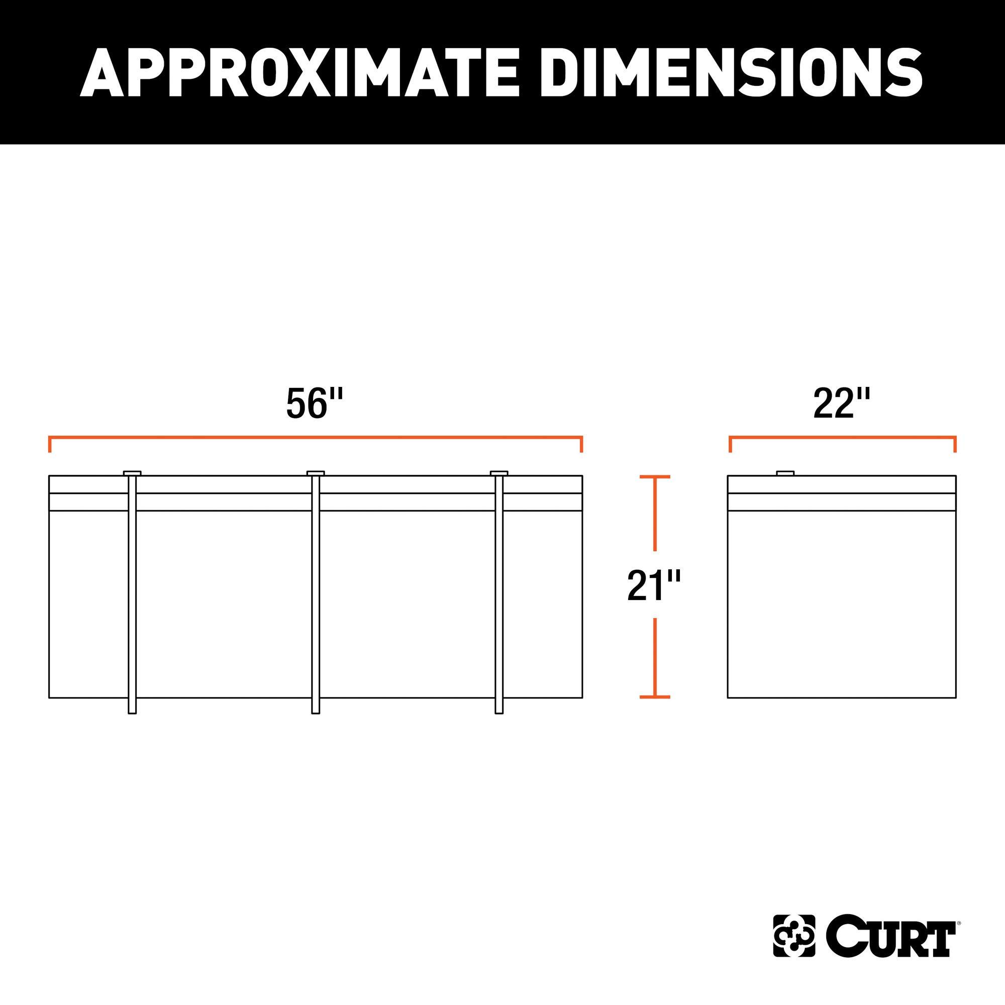 CURT 18211 56 x 22 x 21-Inch Weather-Resistant Black Vinyl Cargo Bag for Hitch Carrier - Image 2