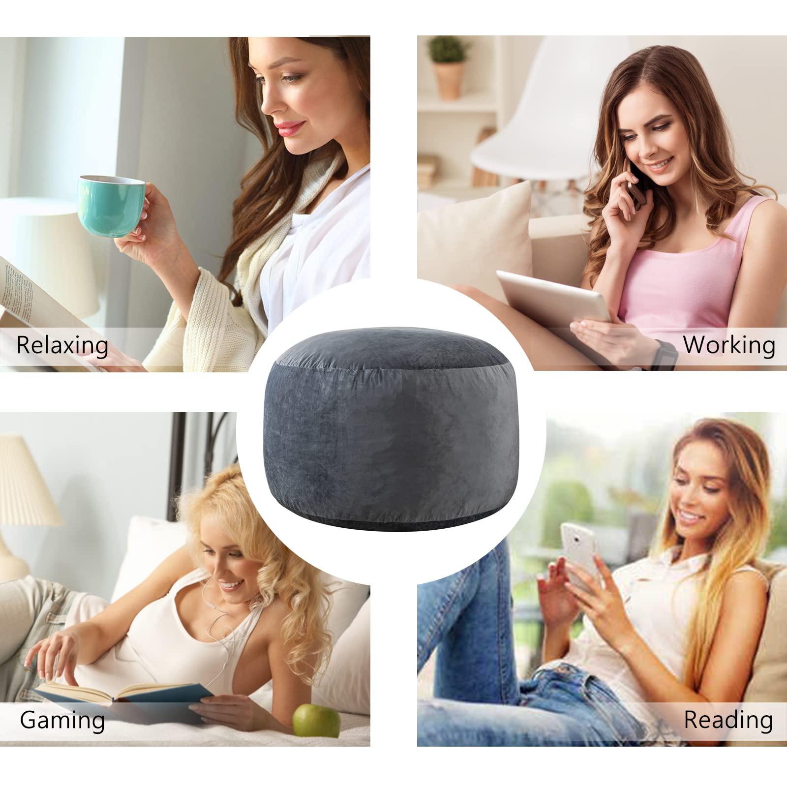 Large Bean Bag Chair for Adults/Kids with Filling, 3 ft Memory Foam Bean Bag Chairs with Filler Included, Ultra Soft Dutch Velvet Fabric, Bean Bag for Living Room - 3 Foot,Dark Gray - Image 7