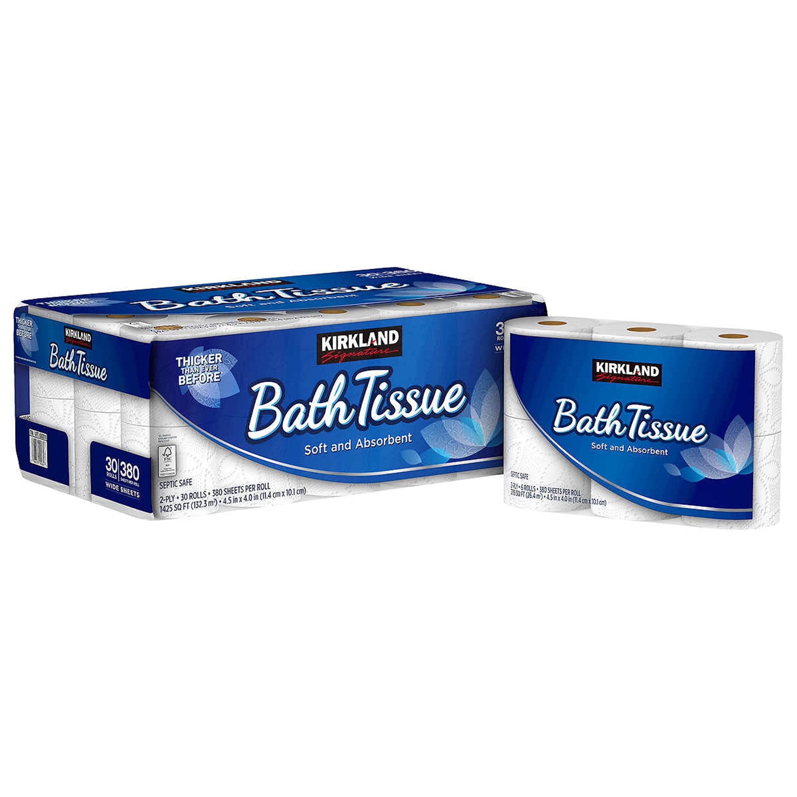 Fiorenzo Bundle Compatible with Kirkland Signature 2-Ply Toilet Tissue - Ultra-Soft Comfort and Premium Quality - 30 Rolls and 380 Sheets Per Roll Bath Tissue