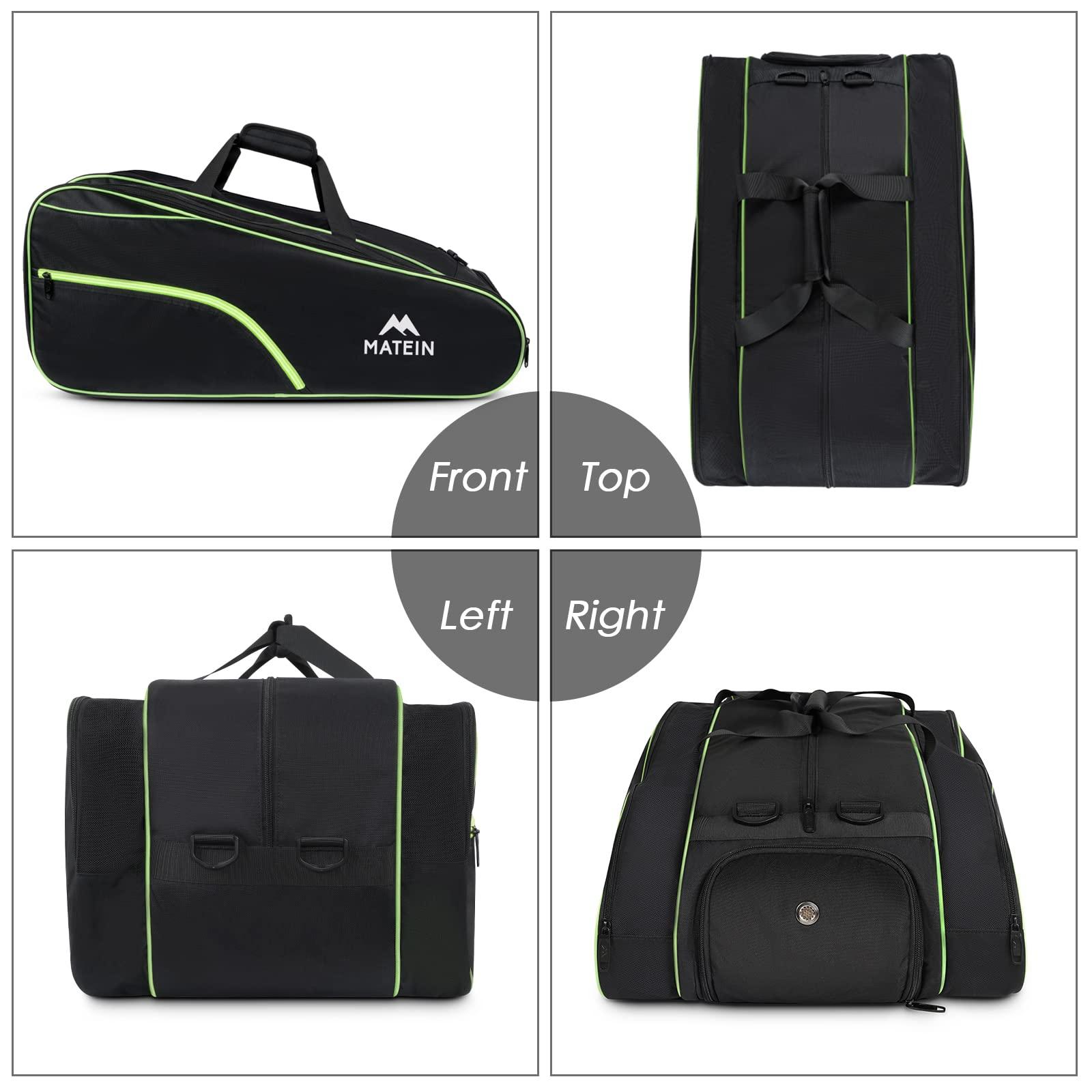 MATEIN Tennis Bag 6 Rackets, Extra Large Protective Convertible Racquet Bag with Shoes Compartment for Men Women, Racket Backpack with Cooler Pocket & Removeable Shoulder Strap for Sport Equipment - Image 6