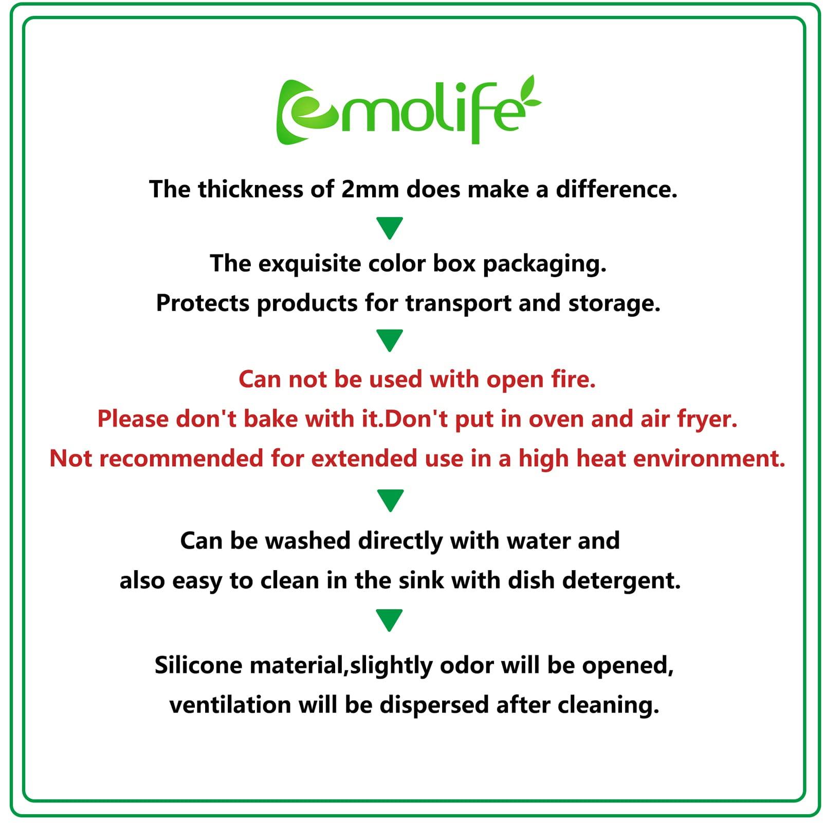 emolife Multipurpose Silicone Counter Mat, Extra Large Silicone Mat for Kitchen Appliance Site on, Countertop Protector, Heat Resistant, Non-Slip, Thick 2mm, 23.6 by 15.7 Inch - Image 4