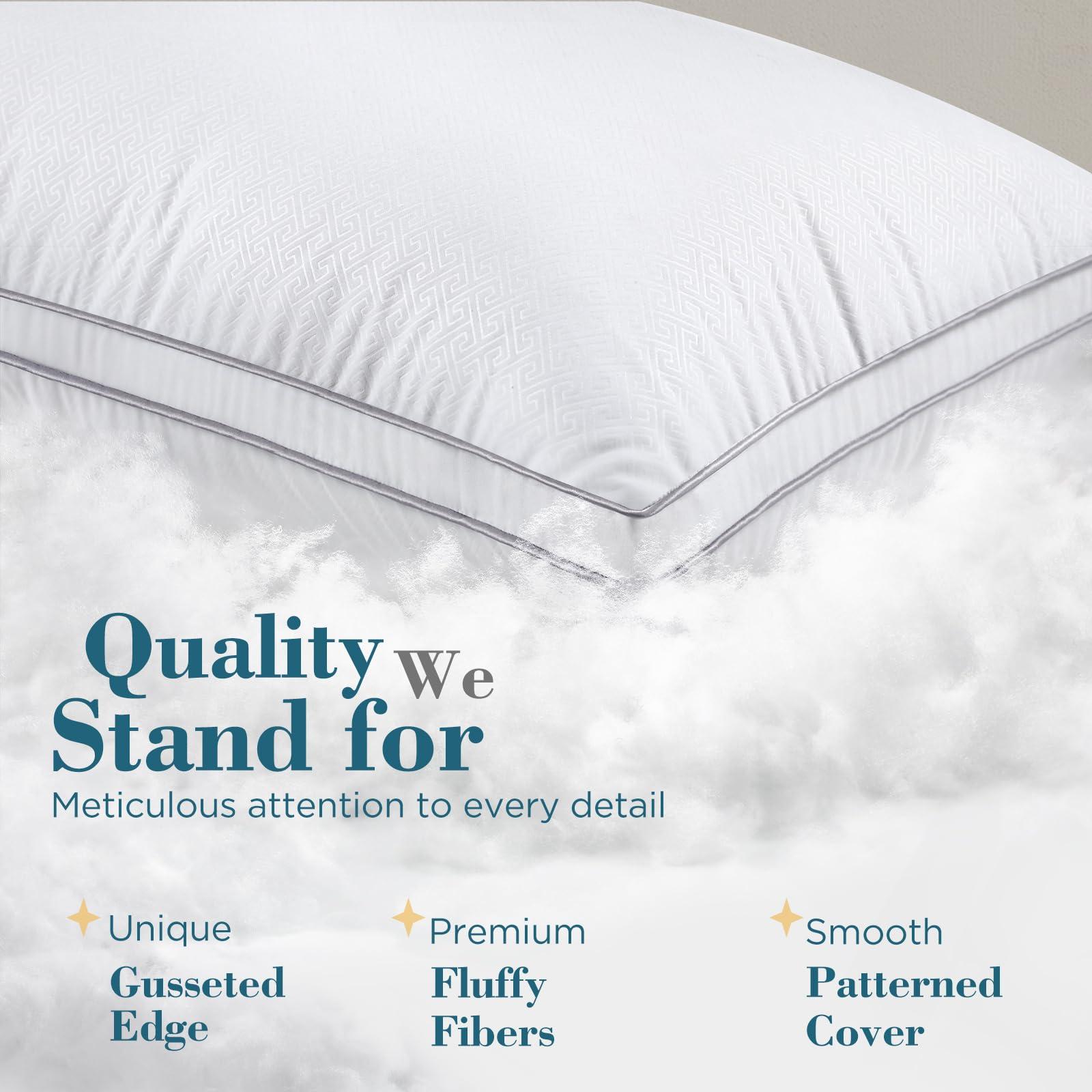 viewstar Pillows Queen Size Set of 2, Hotel Quality, Down Alternative Gusseted Bed Pillows for Side, Back, or Stomach Sleepers, White - Image 6