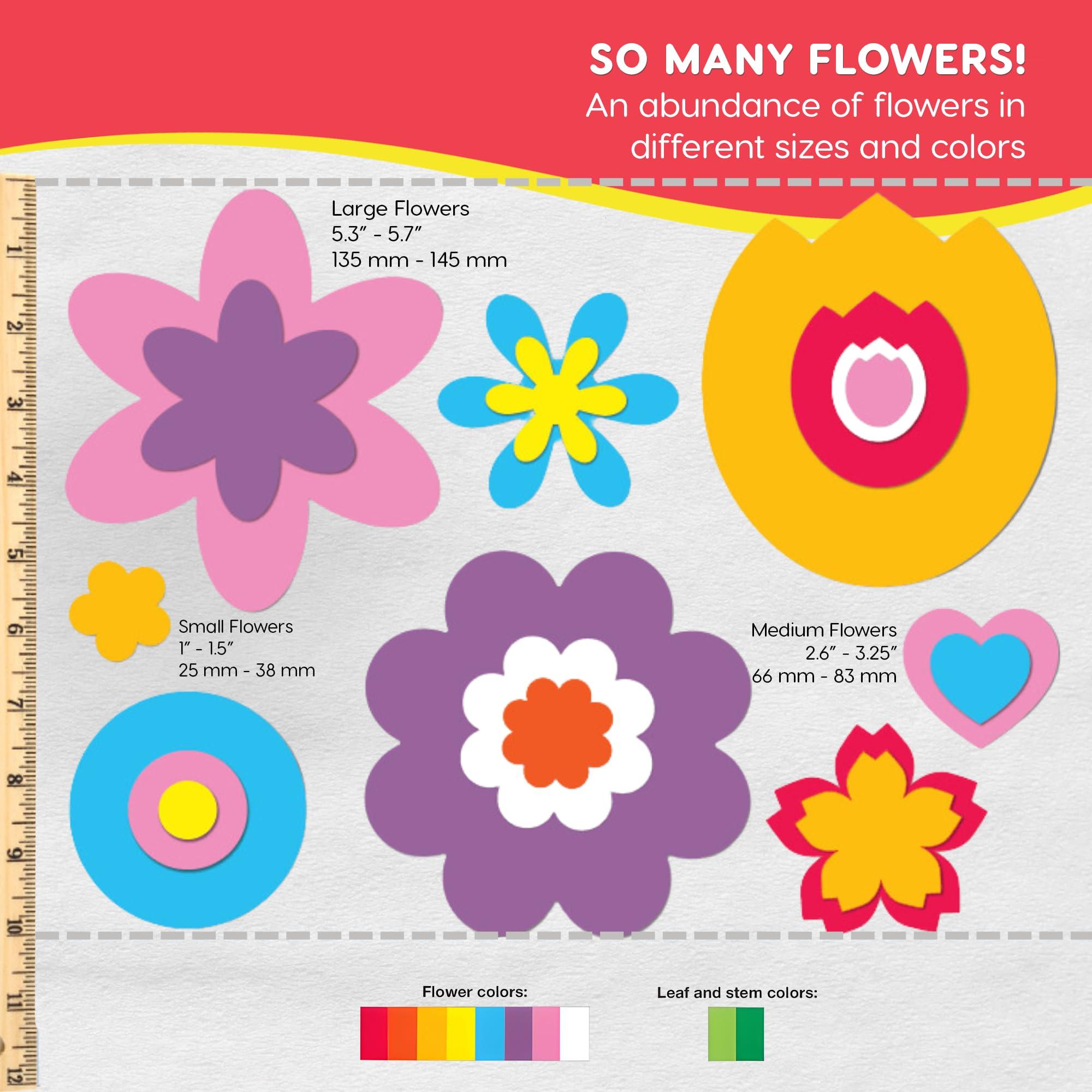 FreshCut Crafts: 280 Pieces of DIY Flower Cutouts with IDEA Guide - 2-Sided Punch Out Tulips, Daisies, Daffodils, Flowers Ideal for Spring Craft Projects, and Mother's Day DIY Gift Craft - Image 4