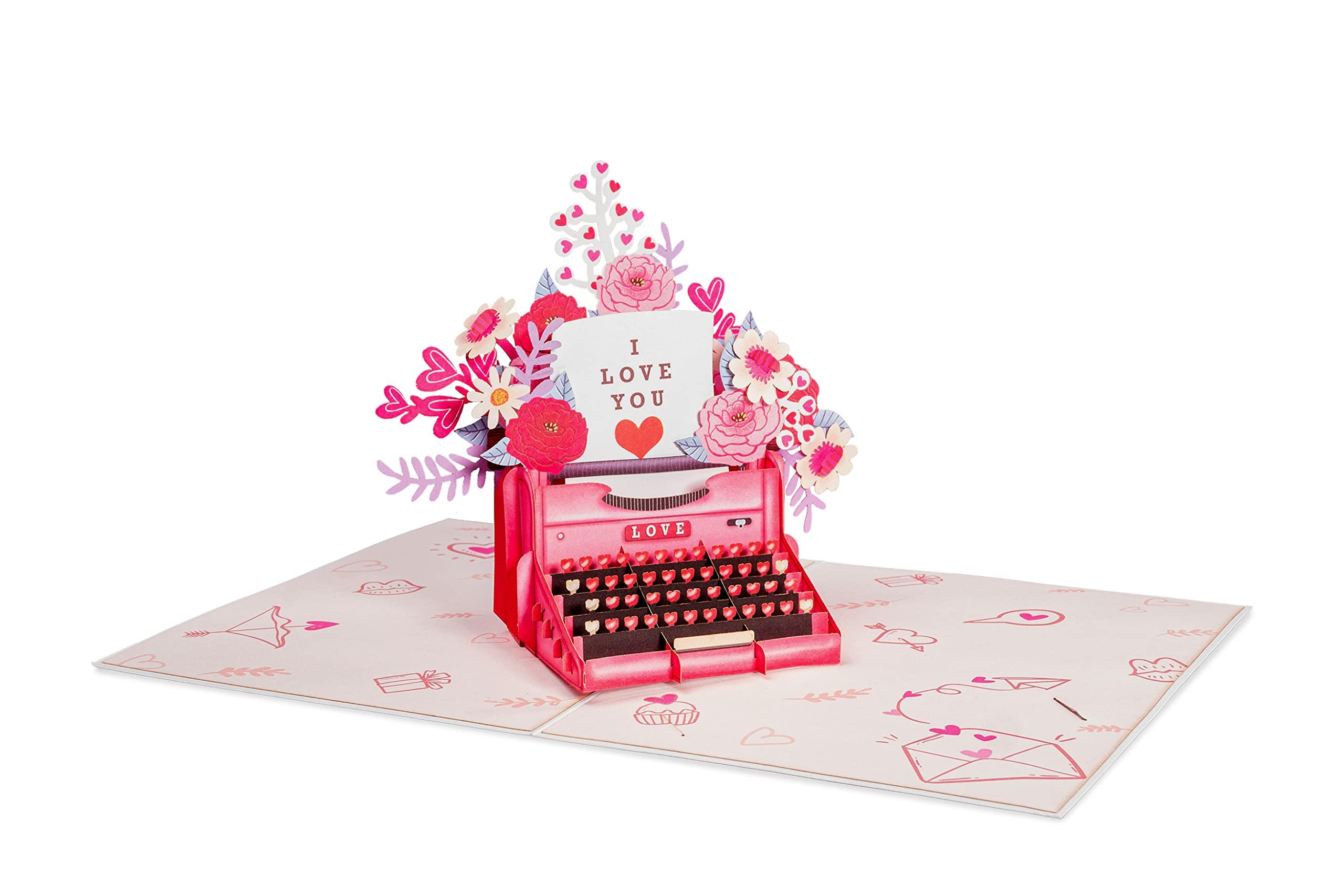 Paper Love 3D Love Typewriter Pop Up Card, Gift for Mothers Day, Birthday, Wedding, Anniversary, All Occasion - 5" x 7" Cover - Includes Envelope and Note Tag - Image 4