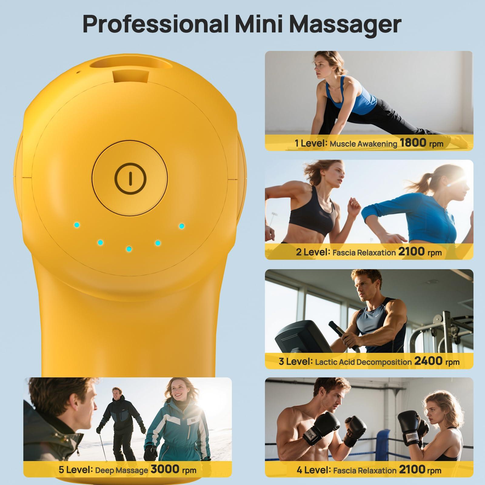 HEYCHY Super Mini Massage Gun,FSA/HSA Eligible,Deep Tissue Massager, Compact Travel Massage Gun, Full Body Recovery and Relief for Outdoors,USB Charging,5 Speeds,2025 Health Gifts for Man&Women - Image 5