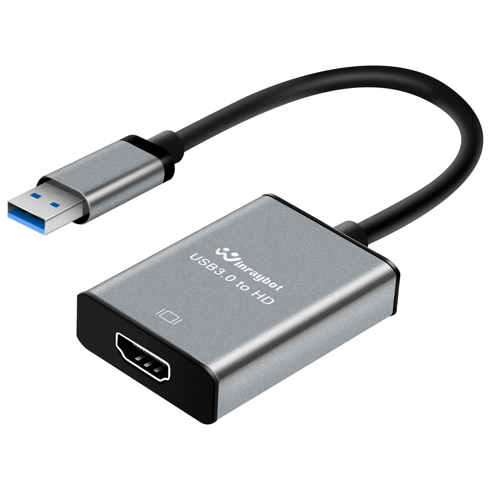 USB to HDMI Adapter,Hdmi to USBA for Monitor,USB A to HDMI for MacBook HD MI Adapter,Compatible with Windows 10/11 and Mac os,3.0 for 1080@60Hz