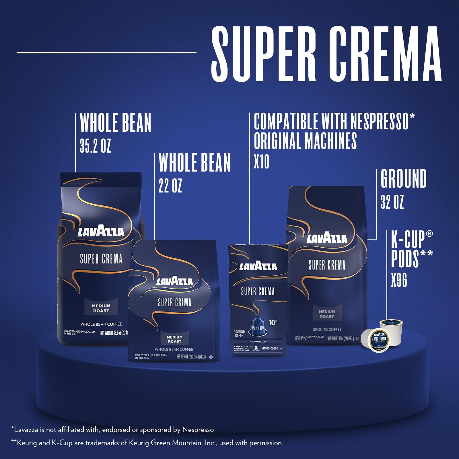 Lavazza Super Crema Whole Bean Coffee, Medium Espresso Roast, Arabica and Robusta Blend, 2.2 lb Bag, Package May Vary (Pack of 1) - Image 6