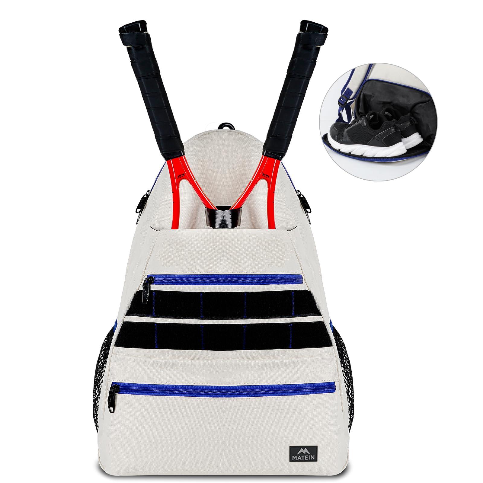 MATEIN Tennis Bag, Large Tennis Backpack for Men & Women with Shoe Compartment Hold 2 Rackets, Pickleball Paddles, Badminton Racquet, Ball Accessories