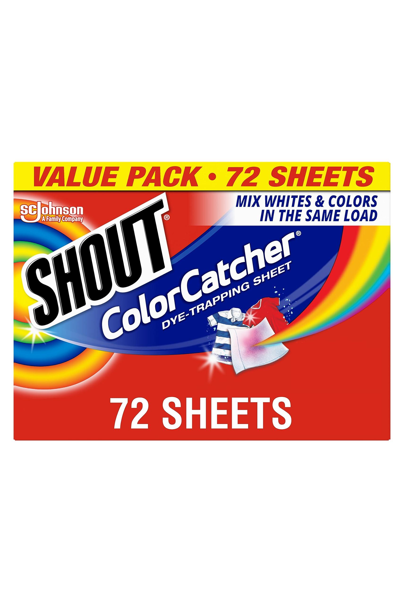 Shout Color Catchers for Laundry, Allow Mixed Washes, Prevents Color Runs and Maintains Original Clothing, 72 Count