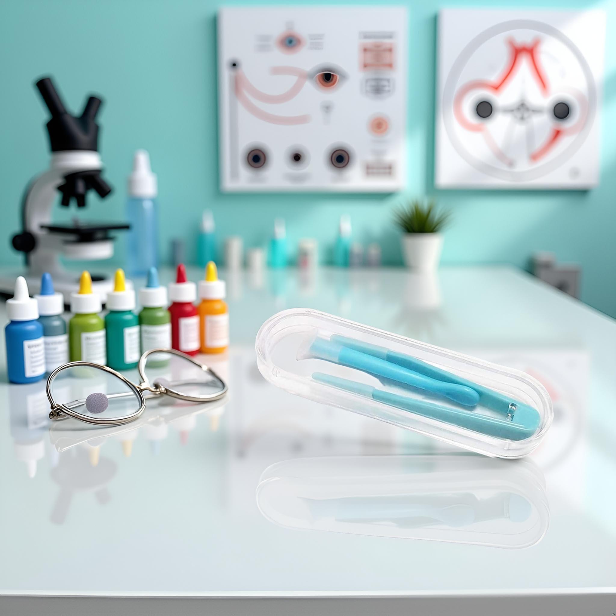 Galepromot Blue Contact Applicator, Contact Lens Remover Tool, Contact Lens Applicator Tool, Inserter/Remover+Tweezer with Soft Tip, for Contact Lens Cases Health and Household, Contact Lens Cases - Image 5