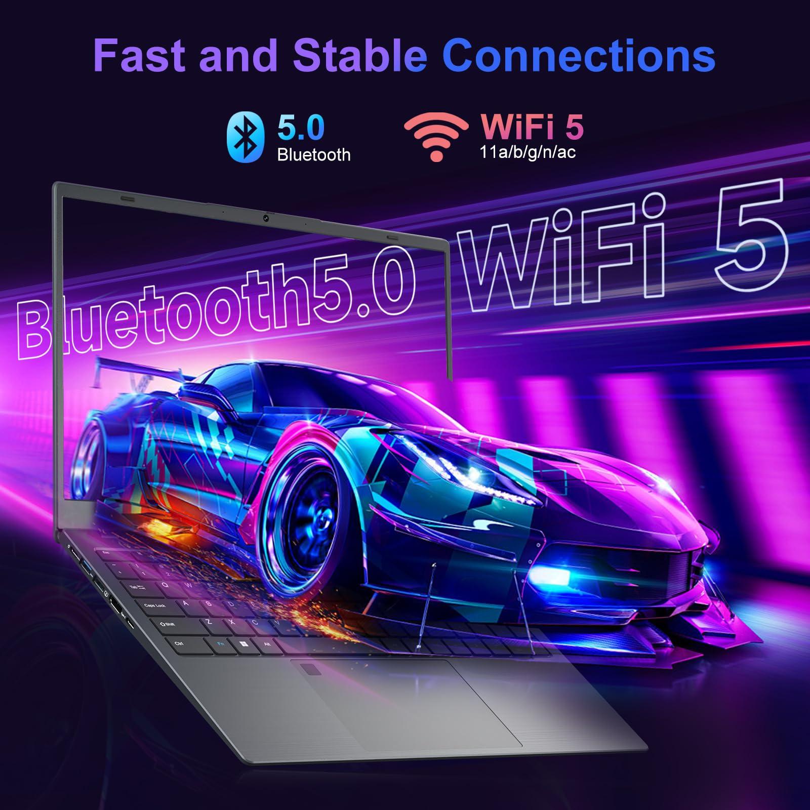 Akocrsiy 15.6 Inch Student Business Laptop Computer, LPDDR5 12GB RAM 512GB ROM, Intel N95 Processor(Up to 3.4GHz), Windows 11 Pro with FHD IPS Display, WiFi 5, Bluetooth 5.2, Type-C, HDMI, USB 3.2 - Image 7