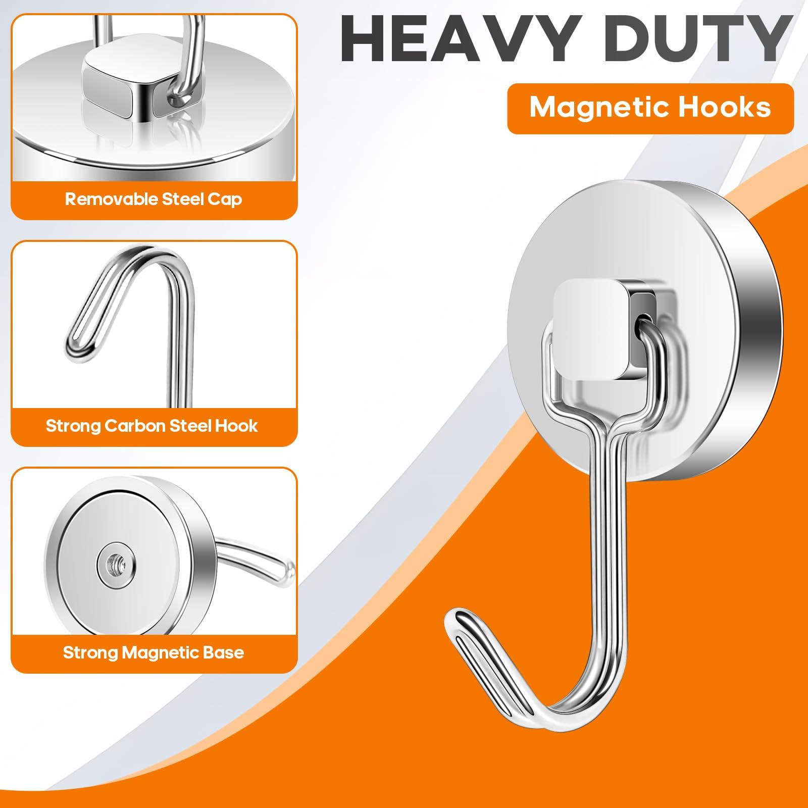 Neosmuk Magnetic Hooks, Cruise Ship Essentials, 80lb+ Swing Swivel Heavy Duty Magnetic Hooks for Cruise Cabins, Refrigerator, Grill, Hanging, and Travel,Extra Strong Must-Haves, Silver. - Image 5