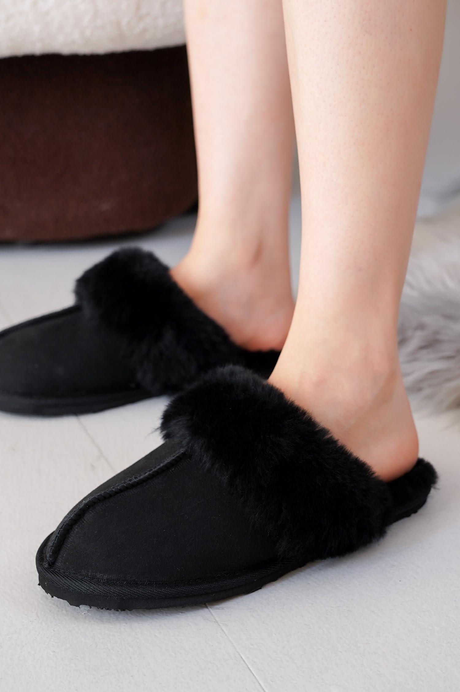 Project Cloud 100% Australian Sheepskin Scuff Slippers for Women - Genuine Shearling Memory Foam Slides for Women - Non-Slip Womens Slippers (Lynsey) (Lynsey) - Image 5