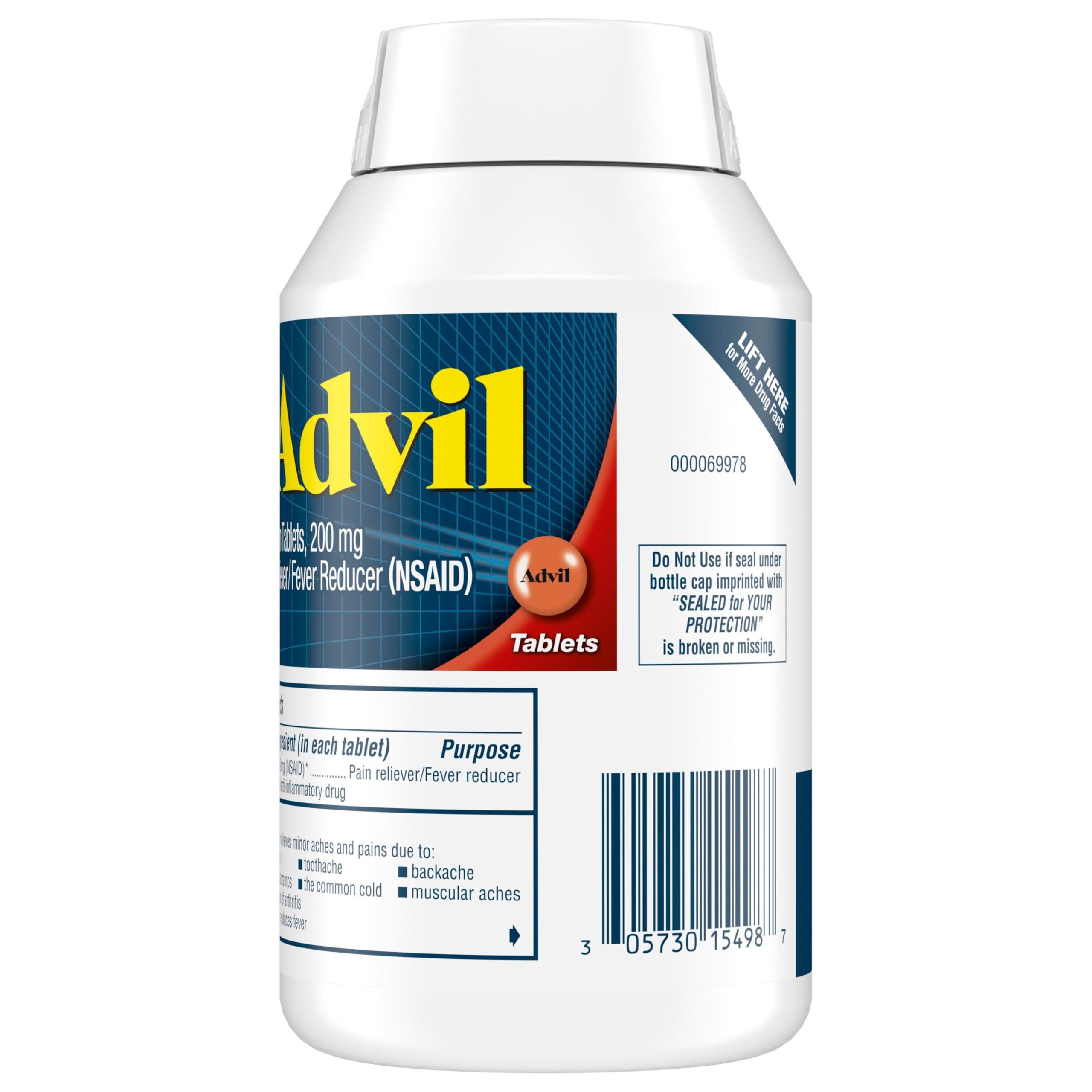 Advil Pain Reliever and Fever Reducer, Pain Relief Medicine with Ibuprofen 200mg for Headache, Backache, Menstrual Pain and Joint Pain Relief - 300 Coated Tablets - Image 15