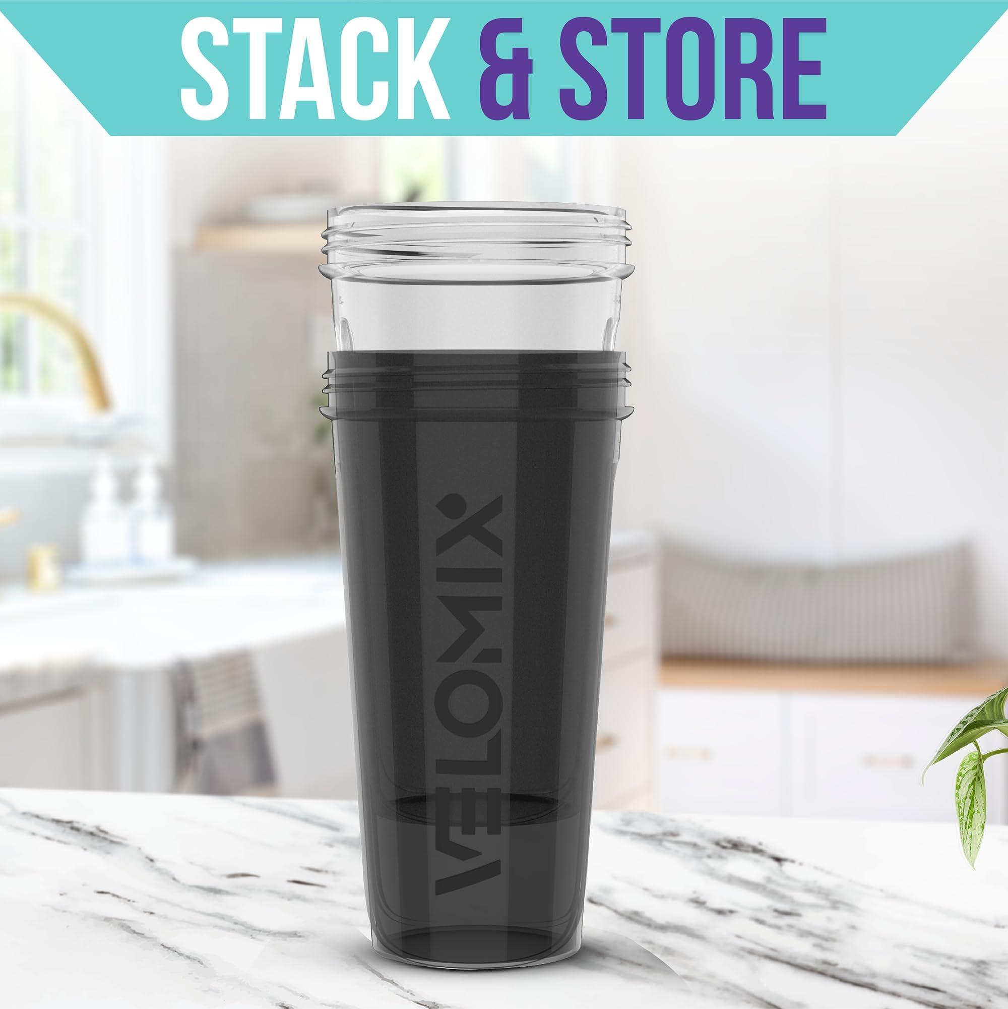 VELOMIX -2 Pack- 28 oz Protein Shaker Bottles for Protein Mixes - 2x Wire Whisk | Leak Proof Shaker Cups for Protein Shakes | Protein Shaker Bottle Pack | Shakers for Protein Shakes-Black&Transparent - Image 2