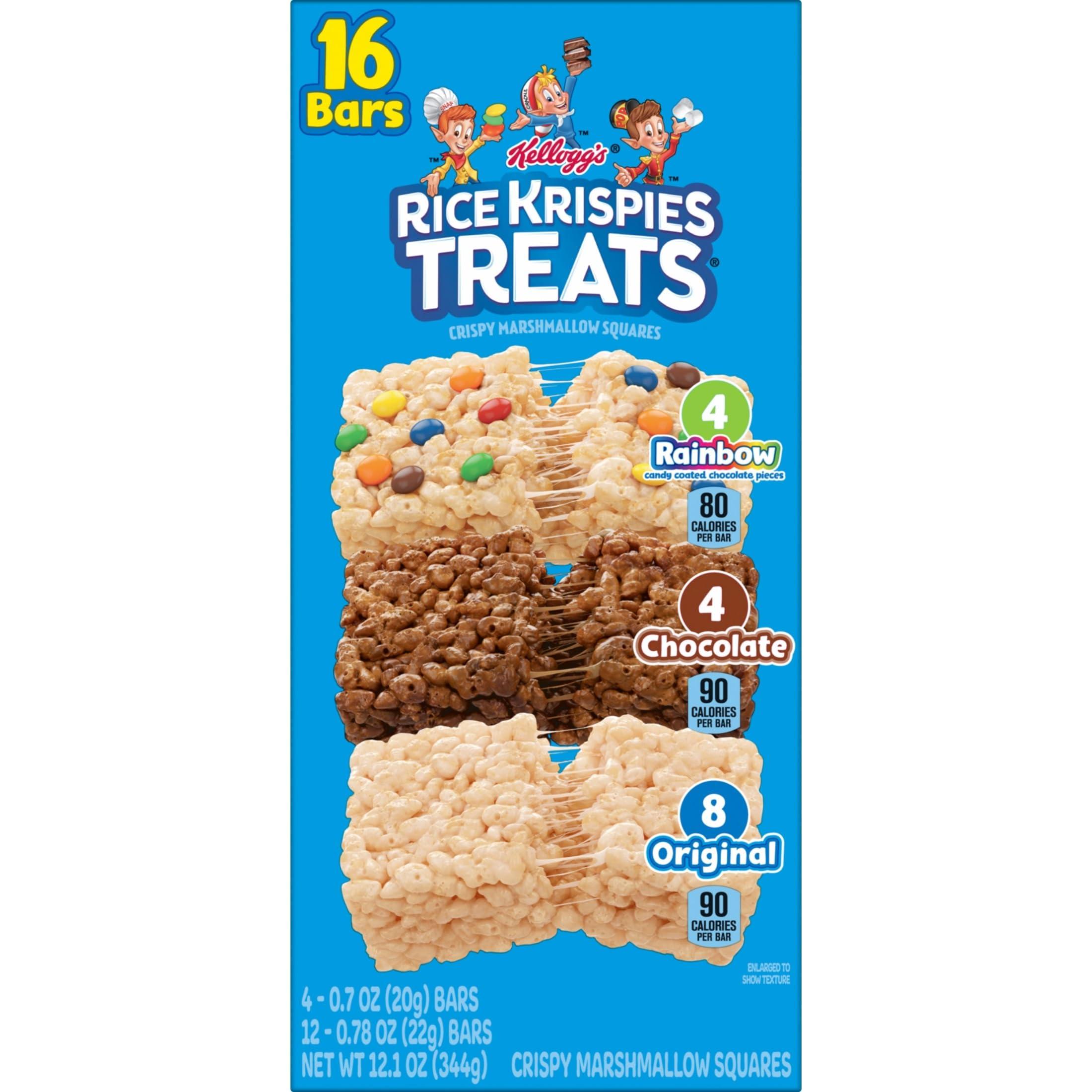 Rice Krispies Treats Crispy Marshmallow Squares, Kids Snacks, Cereal Bars, Variety Pack, 12.1oz Box (16 Bars) - Image 6