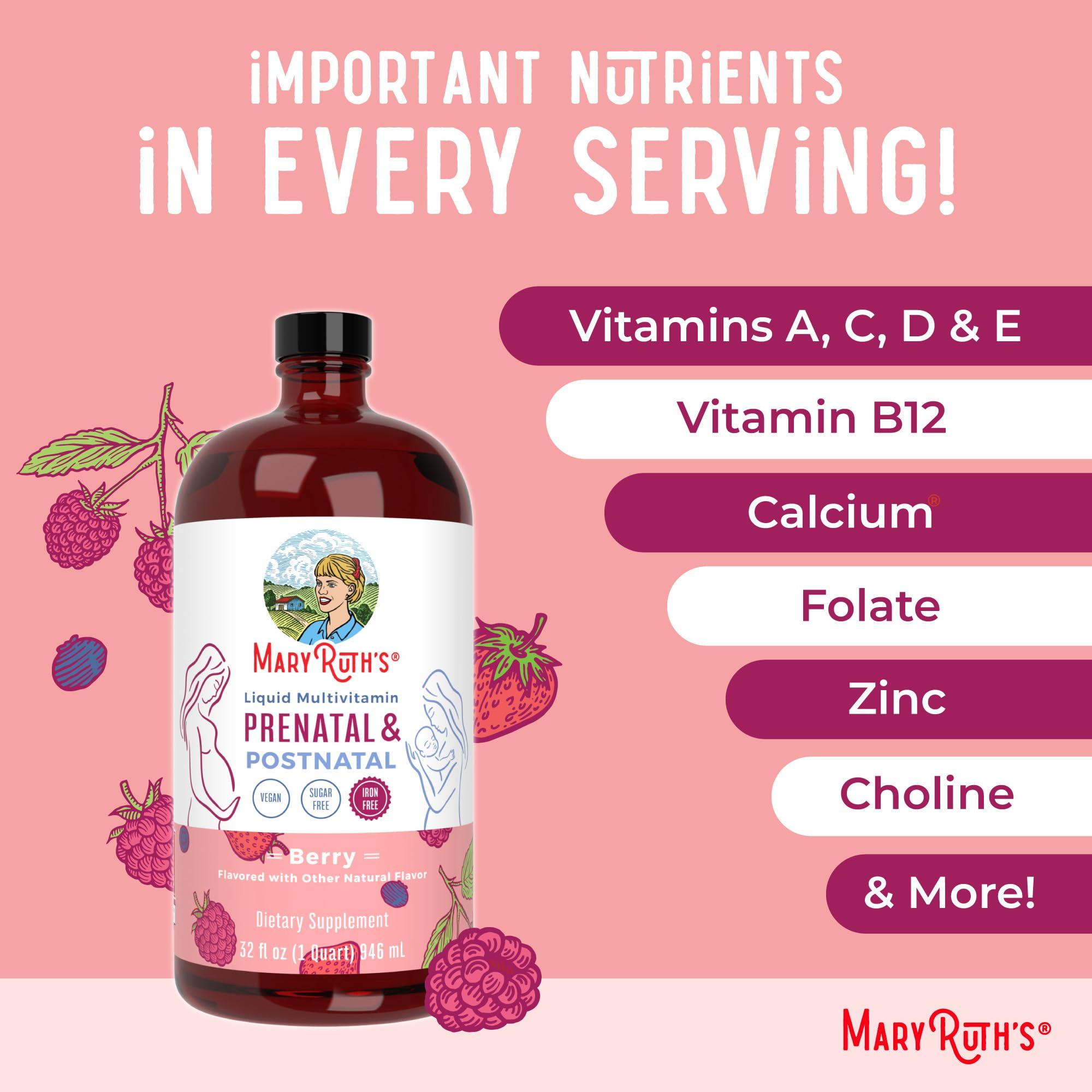 MaryRuth Organics Postnatal & Prenatal Vitamins for Women | Sugar Free | Womens Multivitamin for Pre-Conception, Pregnancy & Nursing | Ginger | Selenium | Folate | Vegan | Non-GMO | Gluten Free | 32oz - Image 7