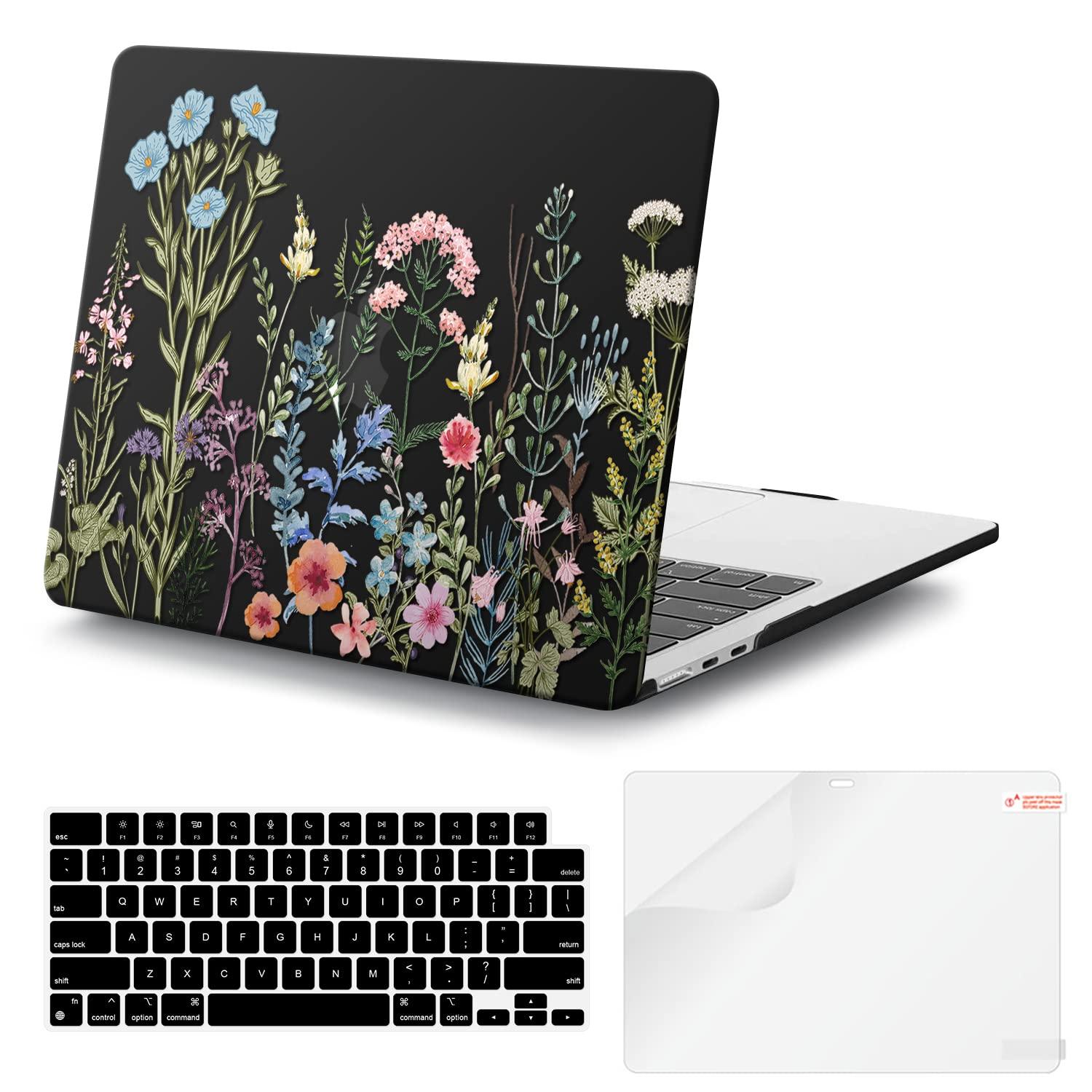 iCasso for MacBook Air 13 inch Case 2025 2024-2022 Release M4 A3240 M3 A3113 A2681 M2 with Liquid Retina Display, Hard Plastic Shell for Mac Air 13.6, TPU Keyboard Cover&Screen Protector, Weeds