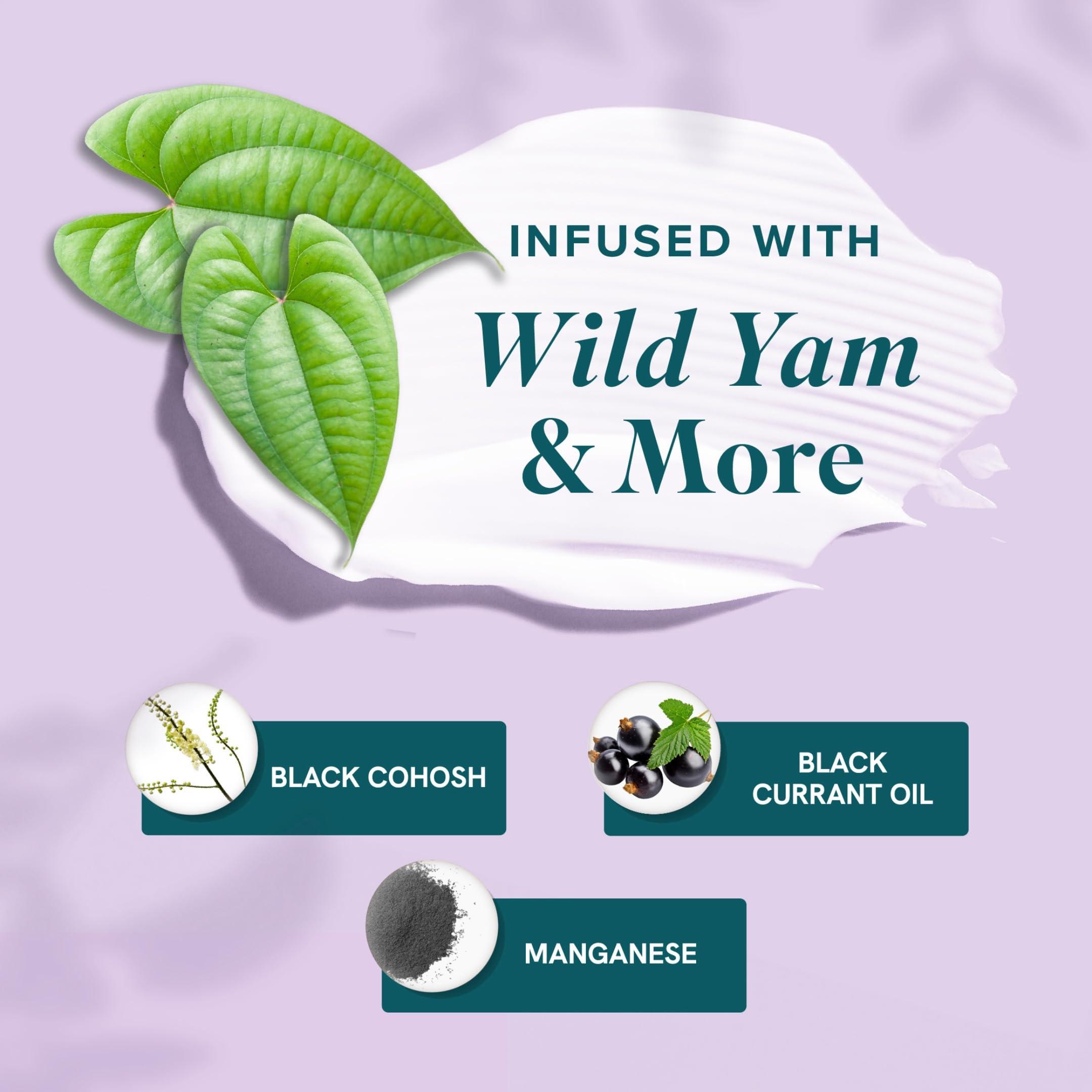 Estrogen Cream with Wild Yam Cream for Hormone Balance | Bioidentical Menopause & Menstrual Support | 200mg USP Micronized Estriol with Vitamin A, Manganese, Black Currant Oil | 80 Servings, 4oz Pump - Image 3