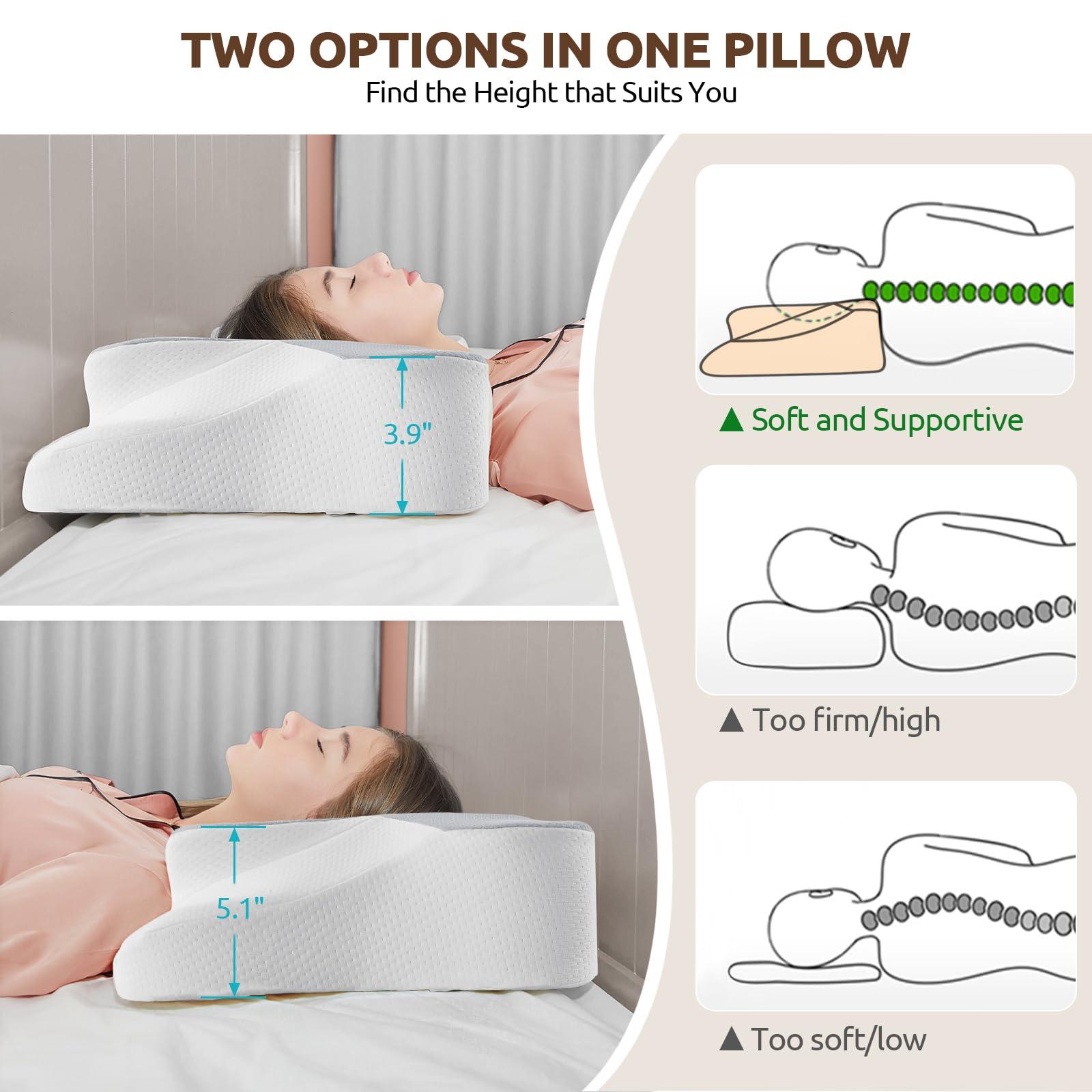 DONAMA Cervical Neck Pillow for Pain Relief,Odorless Contour Memory Foam Pillows with Cooling Pillowcase Cozy Sleeping, Orthopedic Ergonomic Bed Pillows for Side Back Stomach Sleepers - Image 2