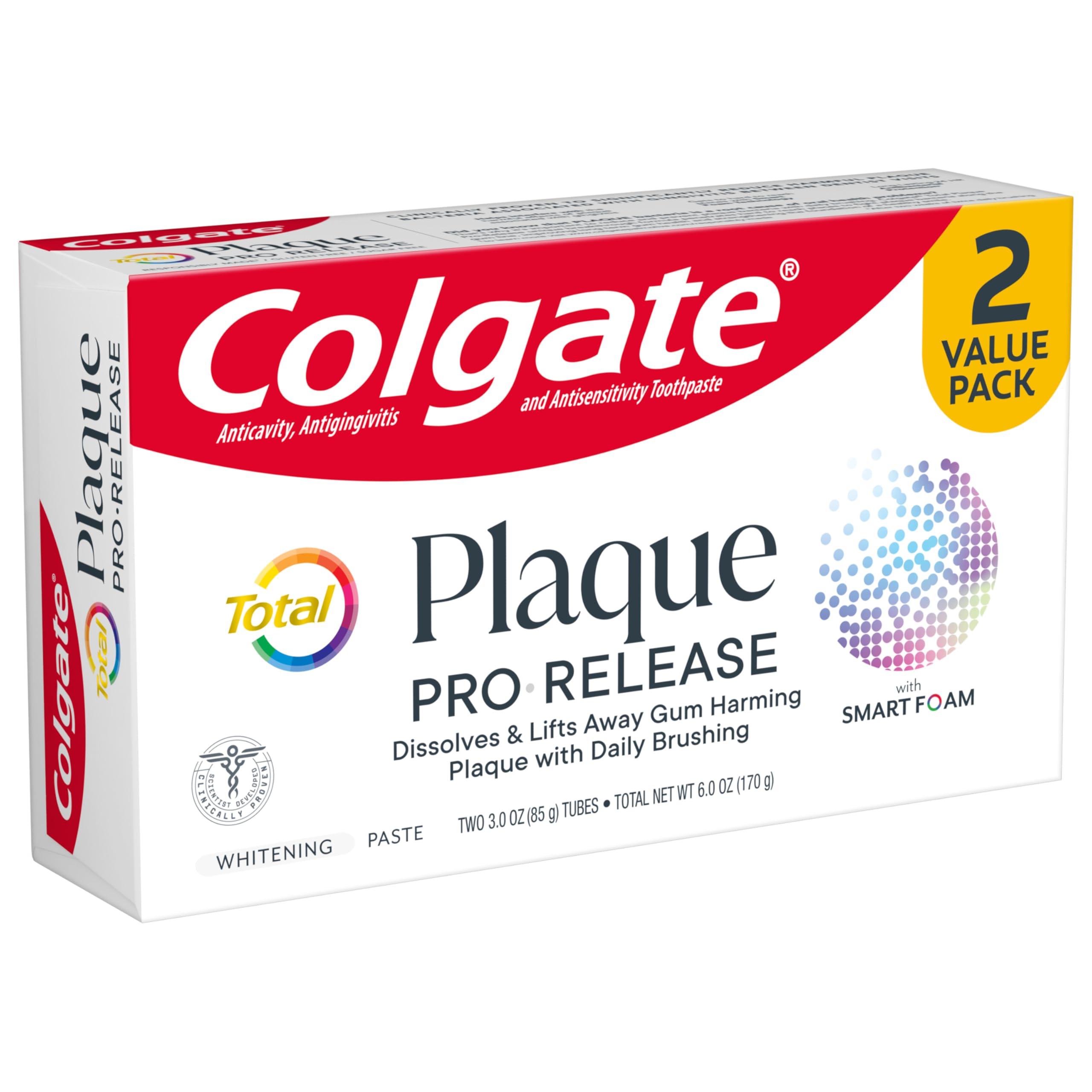 Colgate Total Plaque Pro Release Whitening Toothpaste, 2 Pack, 3.0 Oz Tubes - Image 10